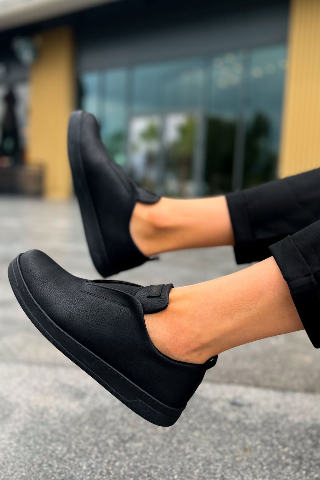 Rigidus Lastikli Günlük Casual Erkek Spor Ayakkabı Siyah