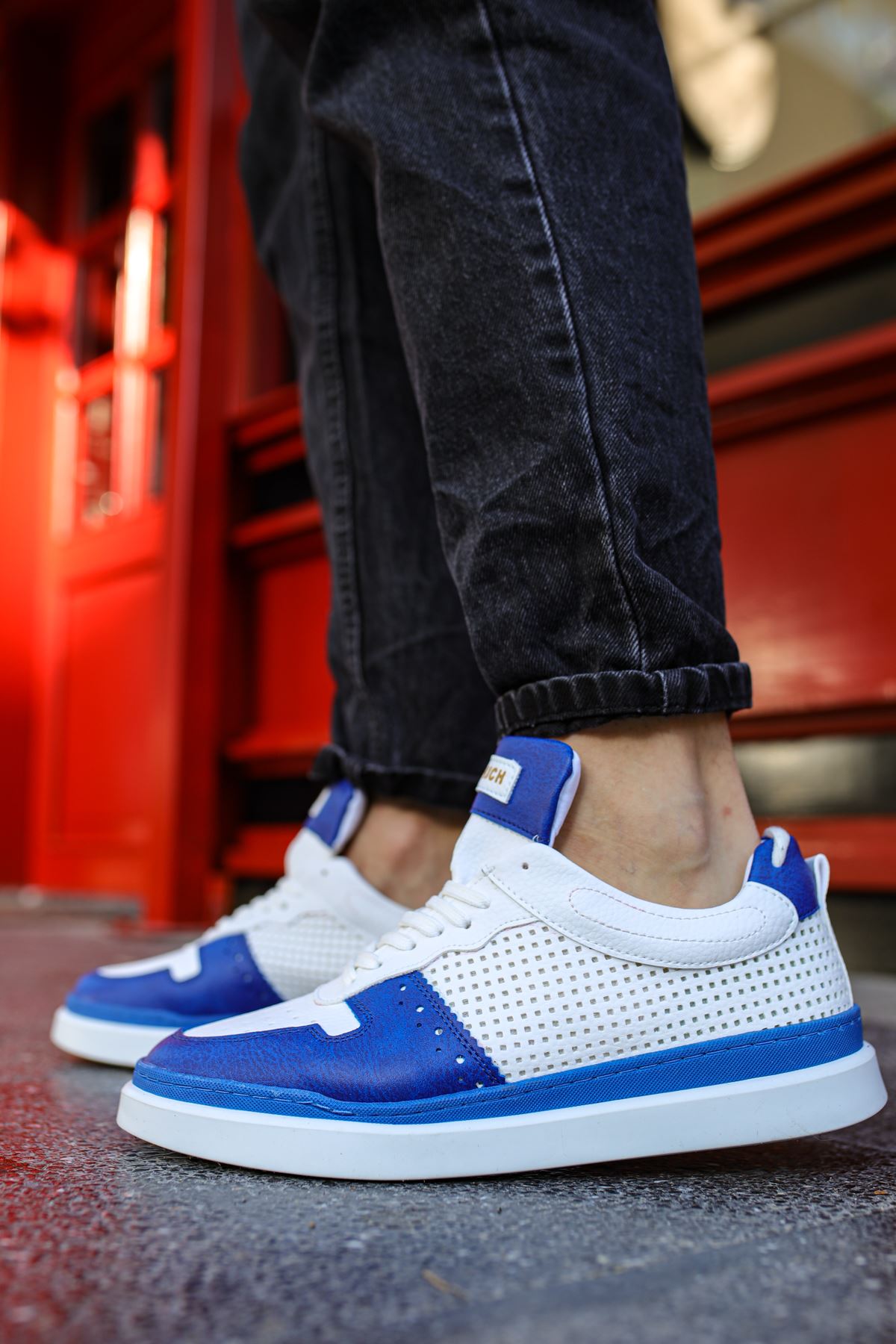 Hercules Günlük Bağcıklı Erkek Spor Ayakkabı Sax Beyaz