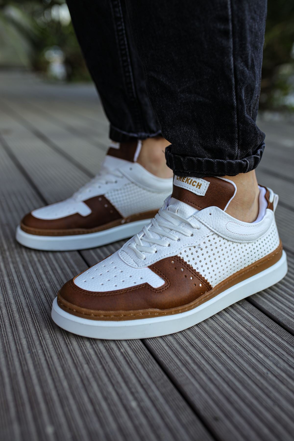 Hercules Günlük Bağcıklı Erkek Spor Ayakkabı Taba Beyaz