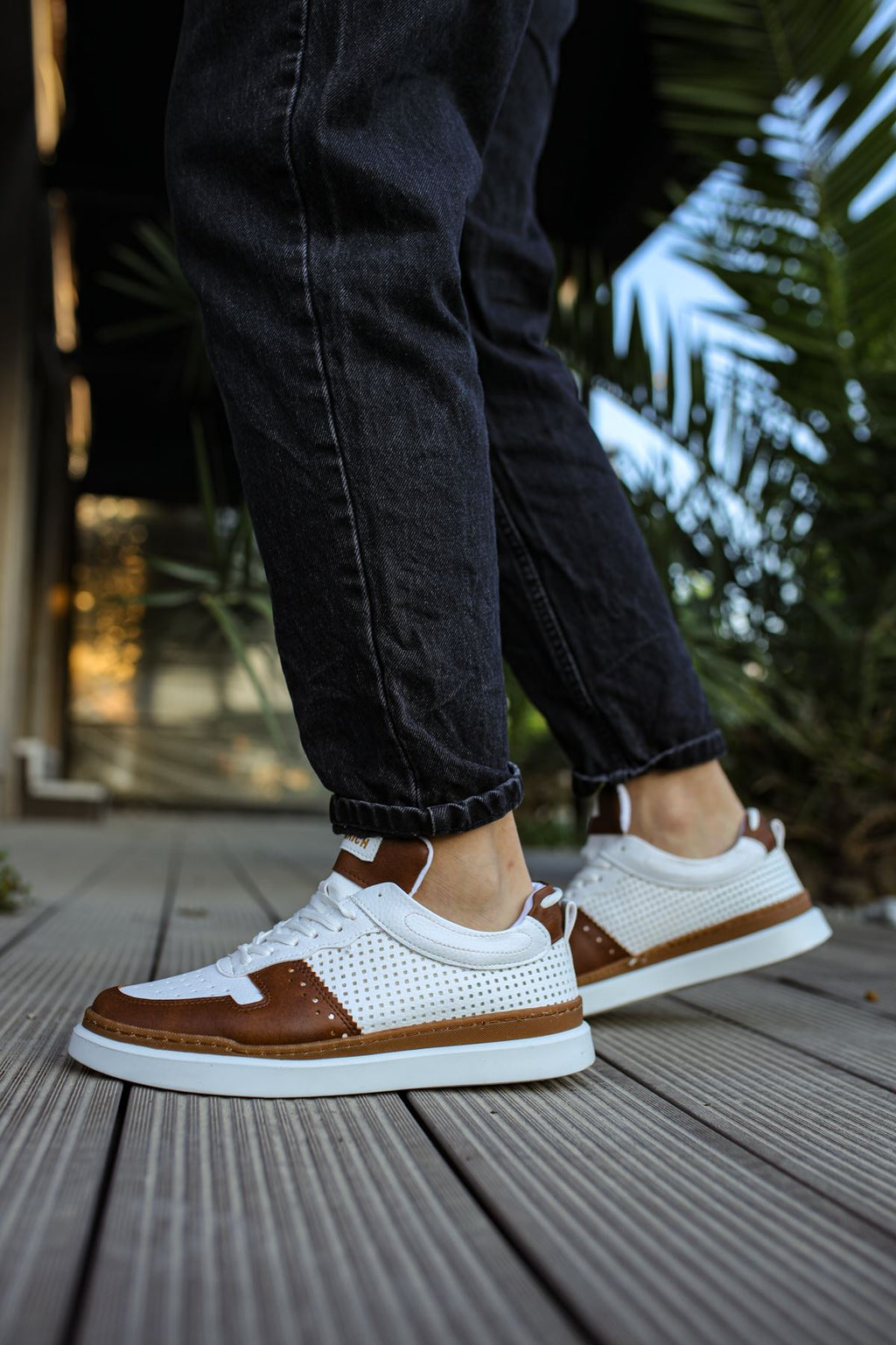 Hercules Günlük Bağcıklı Erkek Spor Ayakkabı Taba Beyaz