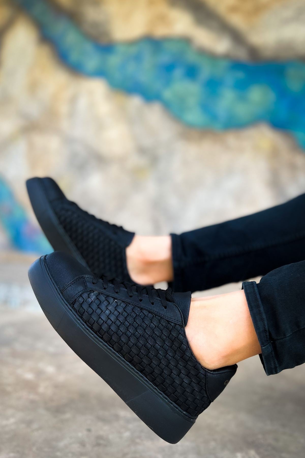 Maglieria Premium Dokulu Günlük Erkek Spor Ayakkabı Siyah