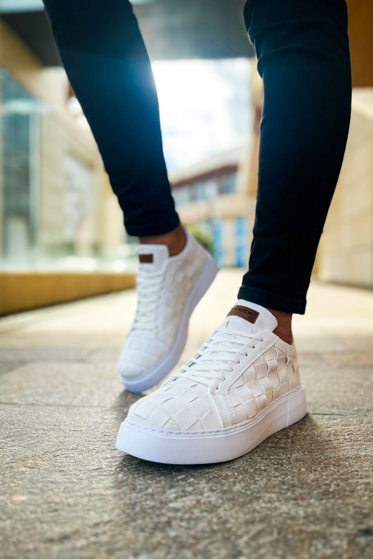 Vimini Bağcıklı Şık Günlük Erkek Spor Ayakkabı Beyaz