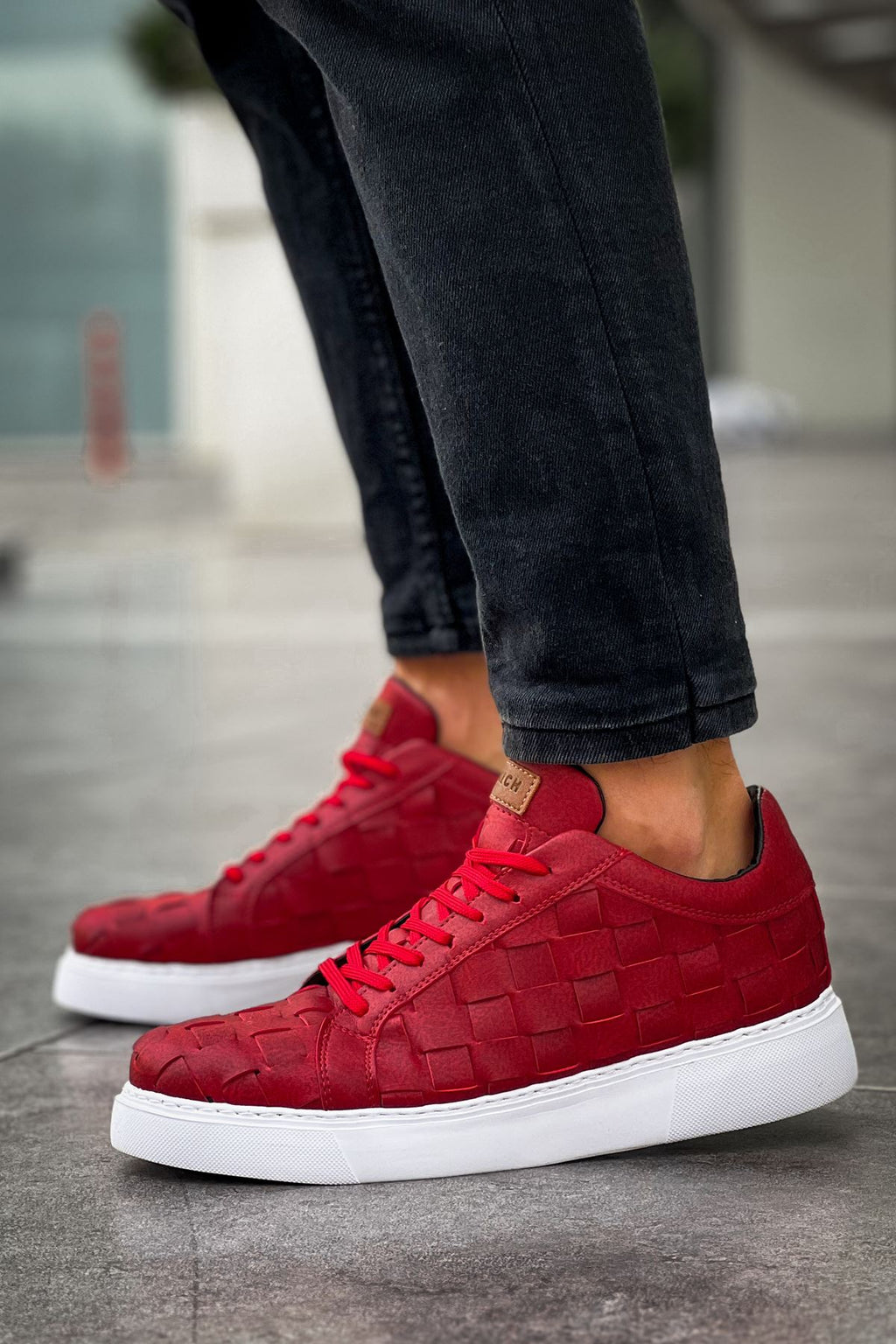 Vimini Bağcıklı Şık Günlük Erkek Spor Ayakkabı Kırmızı