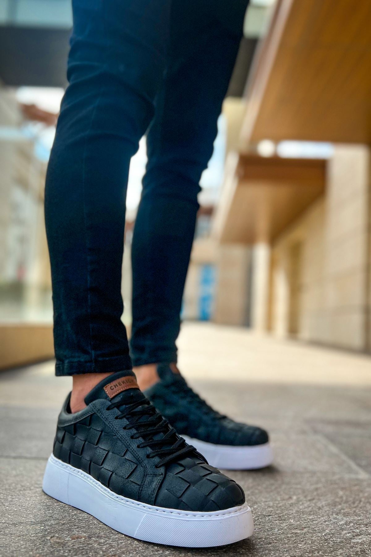 Vimini Bağcıklı Şık Günlük Erkek Spor Ayakkabı Siyah