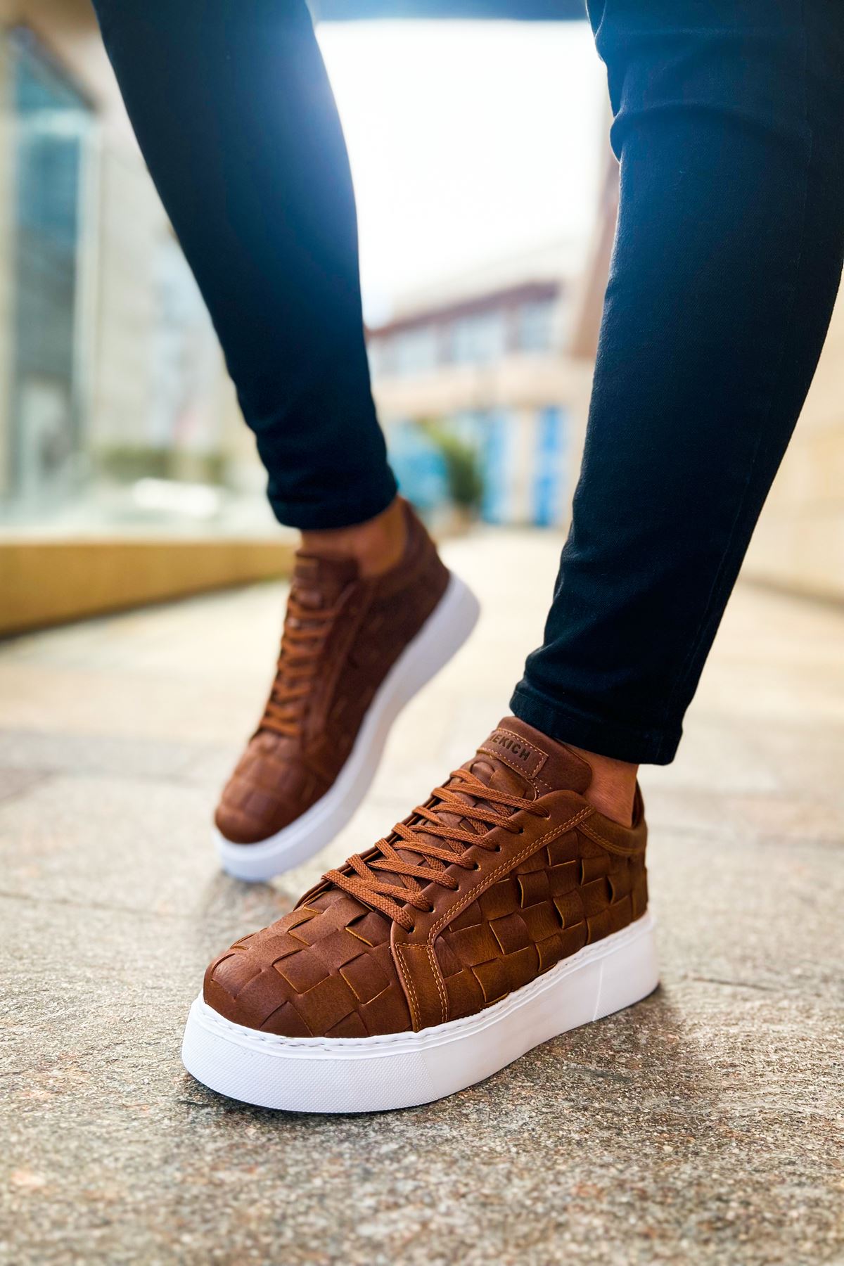 Vimini Bağcıklı Şık Günlük Erkek Spor Ayakkabı Taba