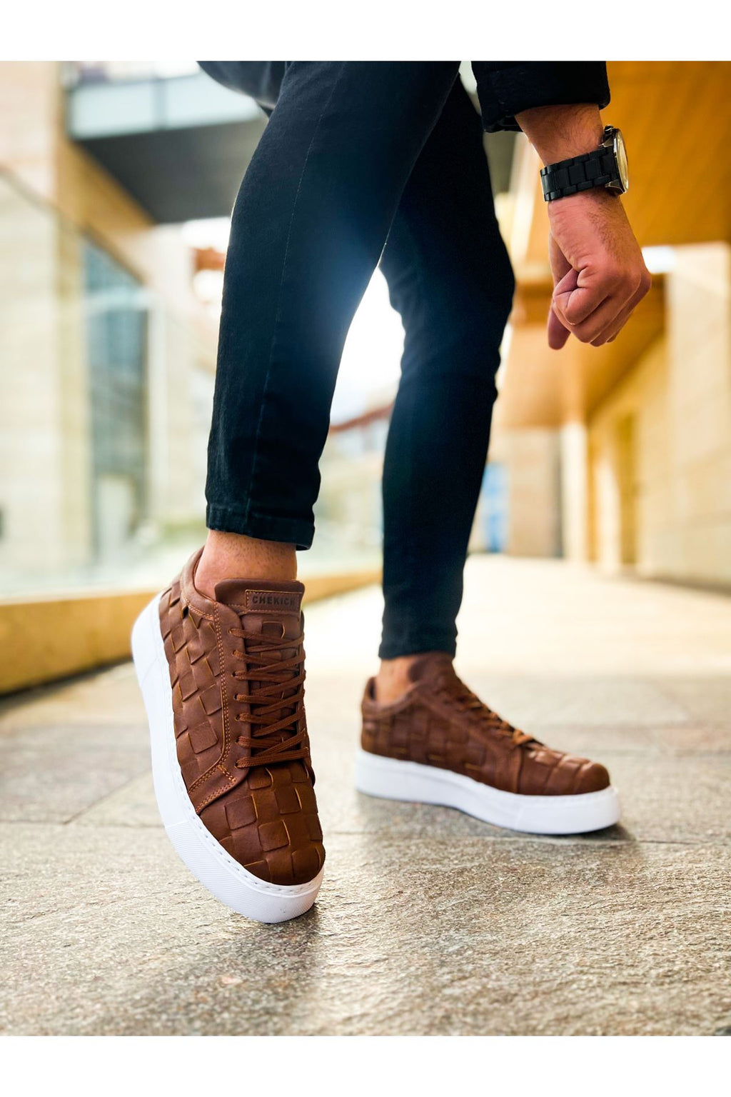 Vimini Bağcıklı Şık Günlük Erkek Spor Ayakkabı Taba