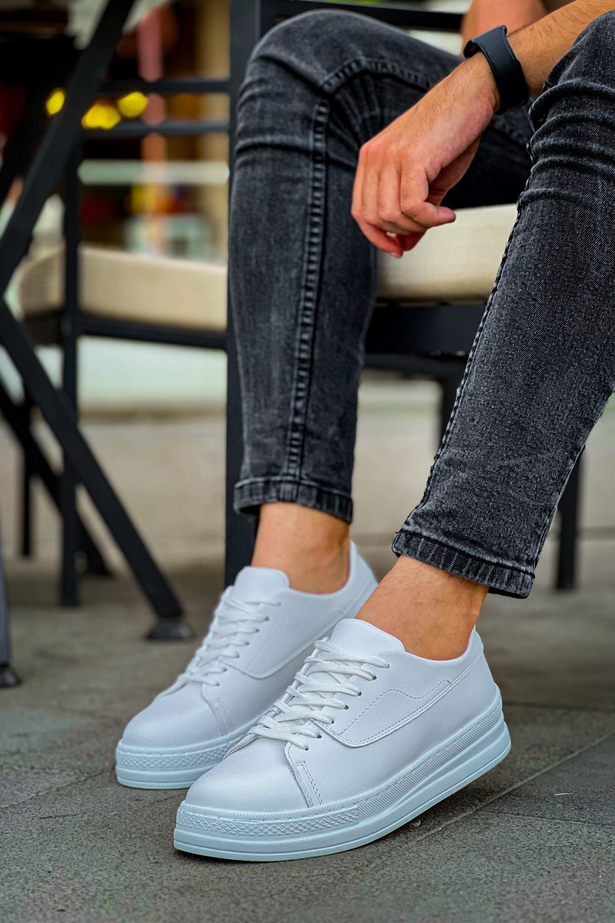 ZRC2401 Bağcıklı Günlük Rahat Erkek Spor Ayakkabı Beyaz