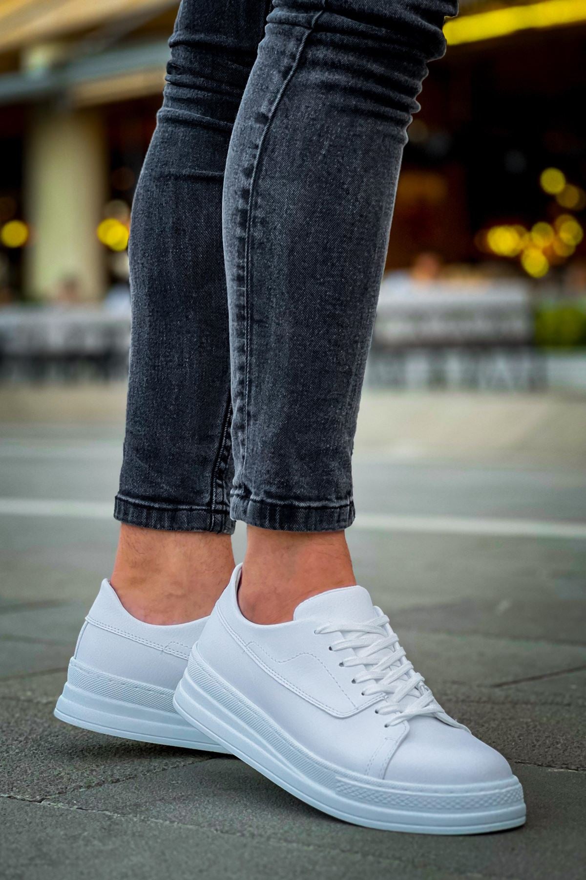 ZRC2401 Bağcıklı Günlük Rahat Erkek Spor Ayakkabı Beyaz