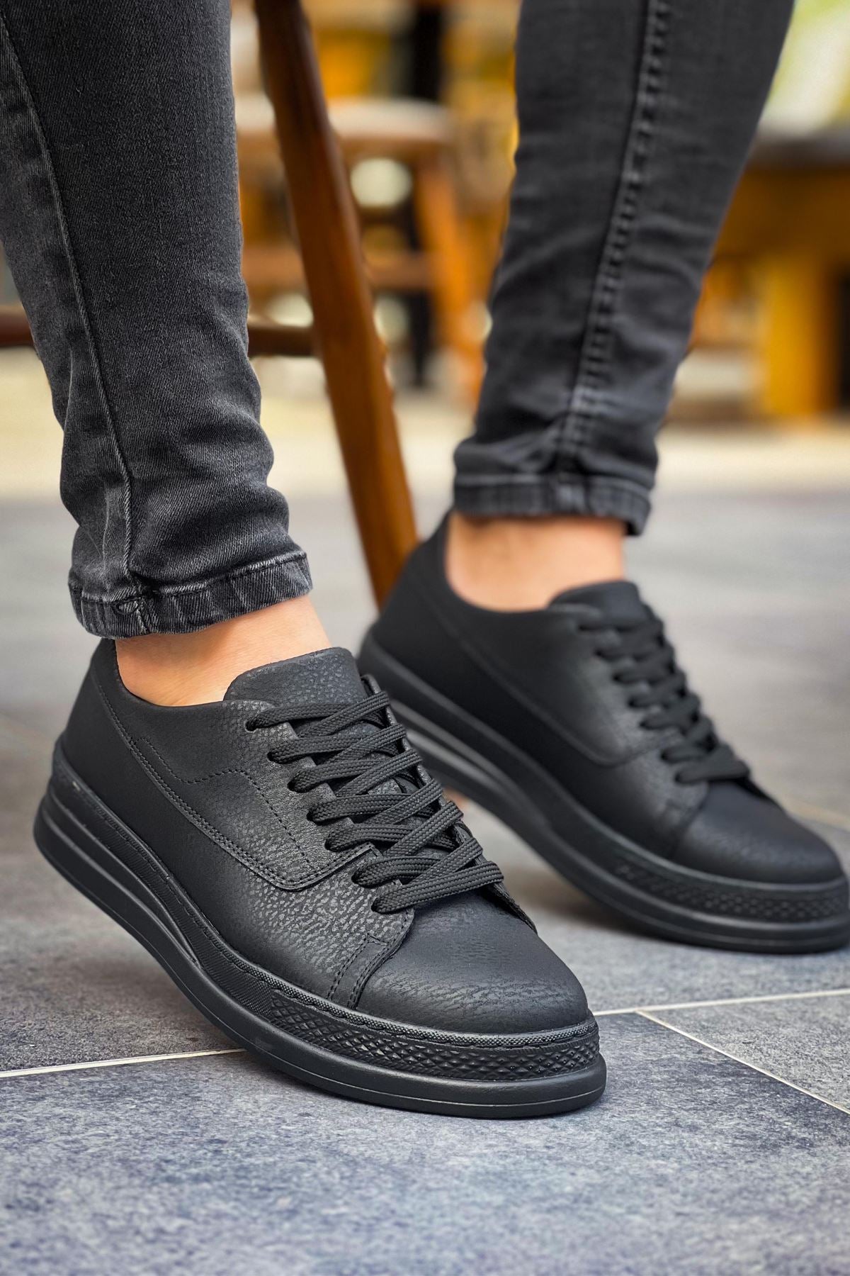 ZRC2401 Bağcıklı Günlük Rahat Erkek Spor Ayakkabı Siyah