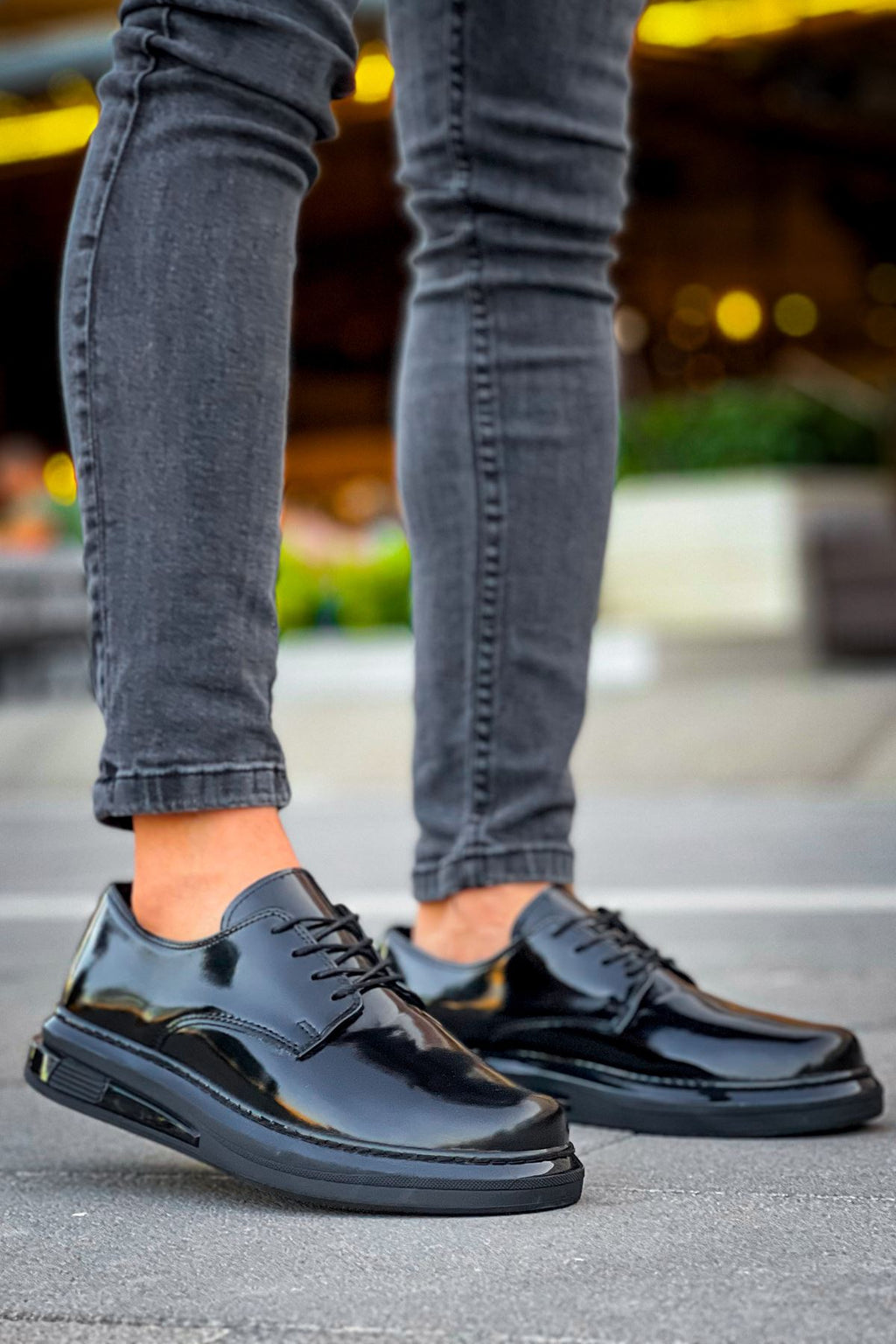 ZRC2403 Premium Günlük Erkek Klasik Ayakkabı Siyah Rugan