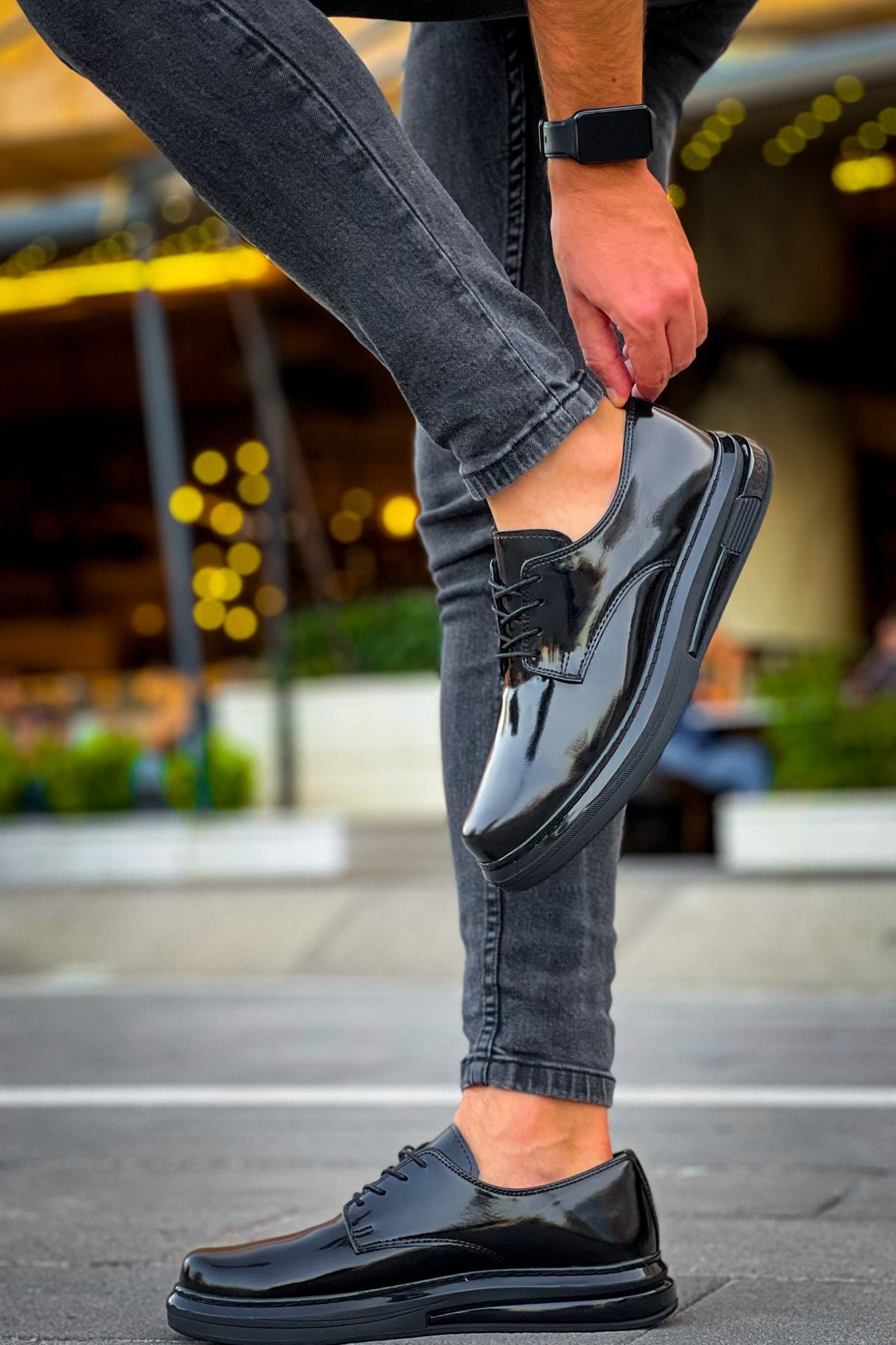 ZRC2403 Premium Günlük Erkek Klasik Ayakkabı Siyah Rugan