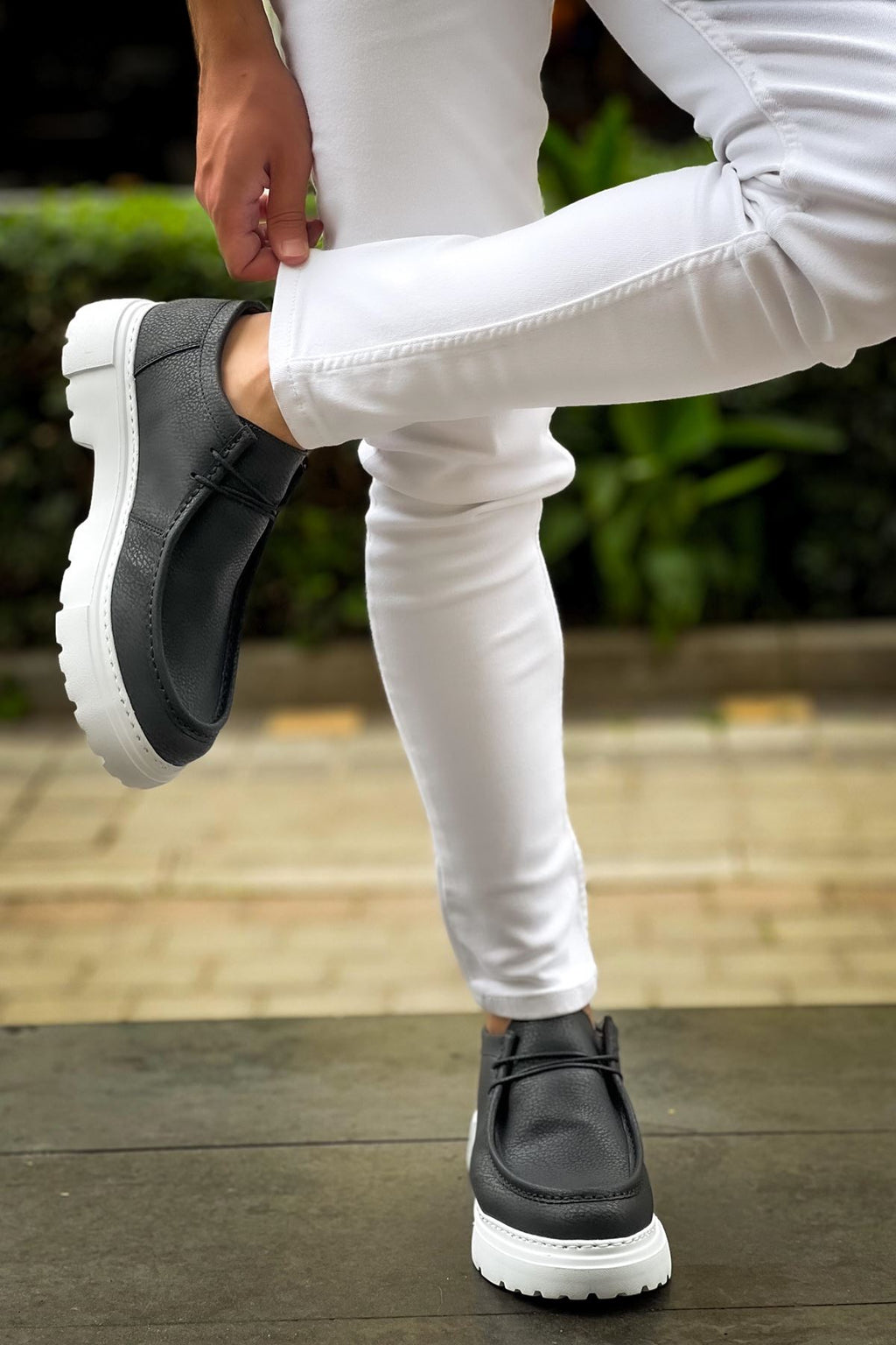 Castle Premium Tarz Casual Erkek Ayakkabı Siyah Beyaz