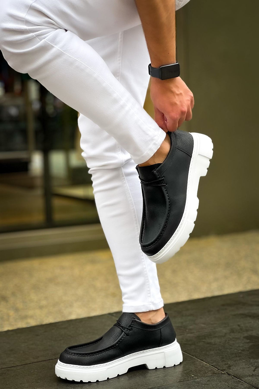 Castle Premium Tarz Casual Erkek Ayakkabı Siyah Beyaz