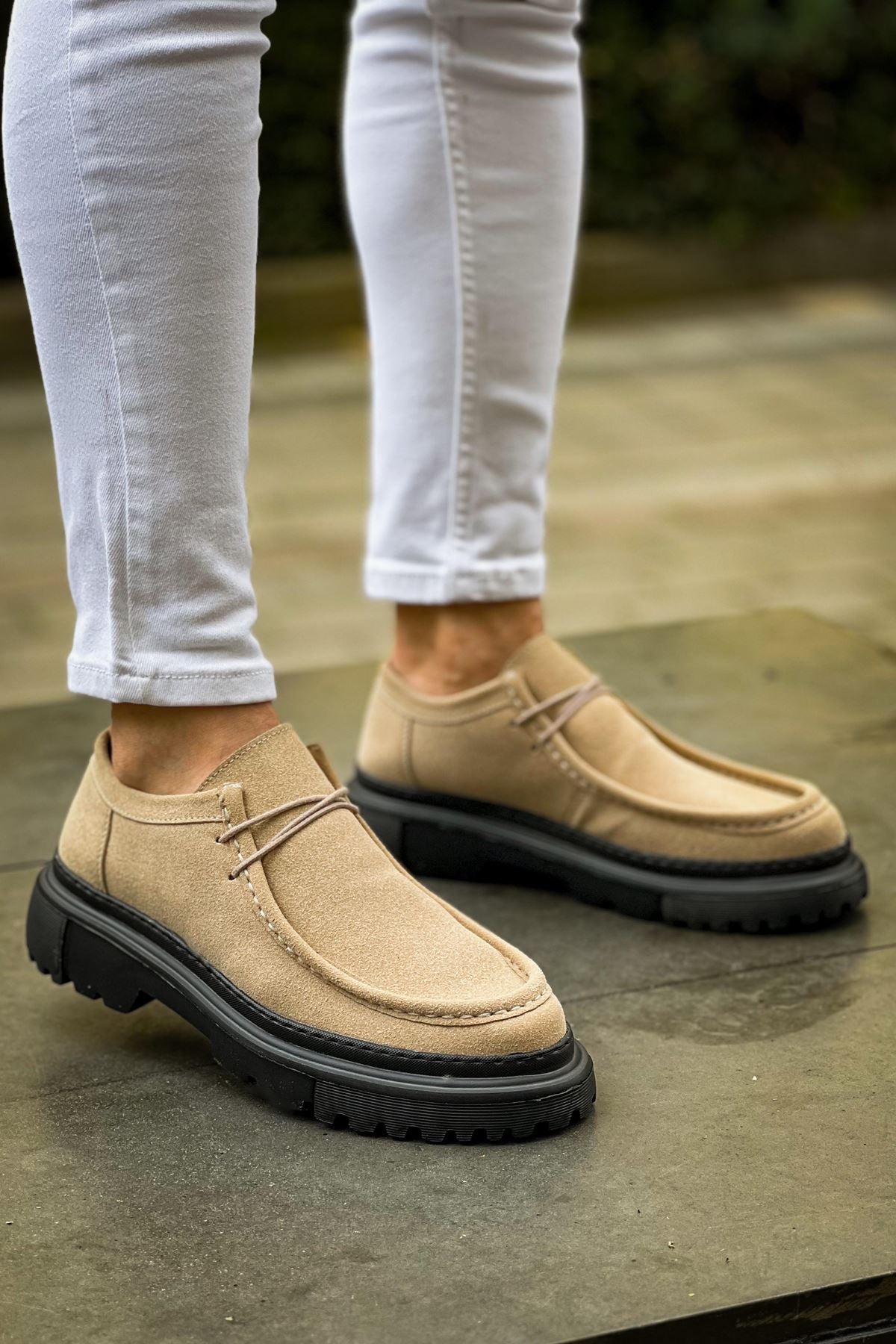 Castle Premium Tarz Casual Erkek Ayakkabı Bej Süet