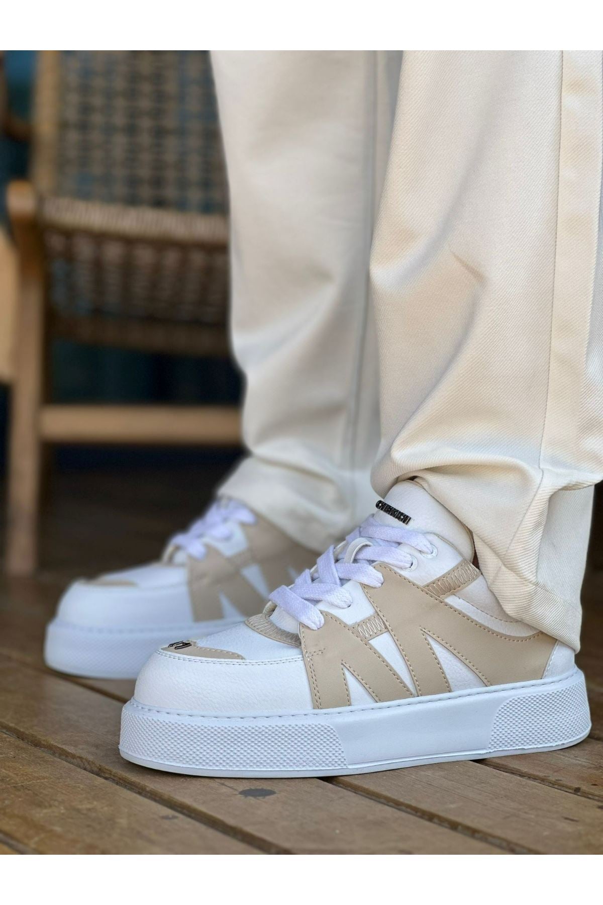 Star-X Premium Erkek Spor Ayakkabı Beyaz Bej