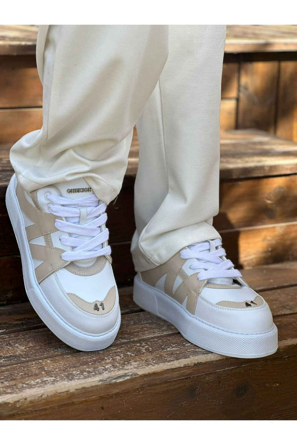 Star-X Premium Erkek Spor Ayakkabı Beyaz Bej