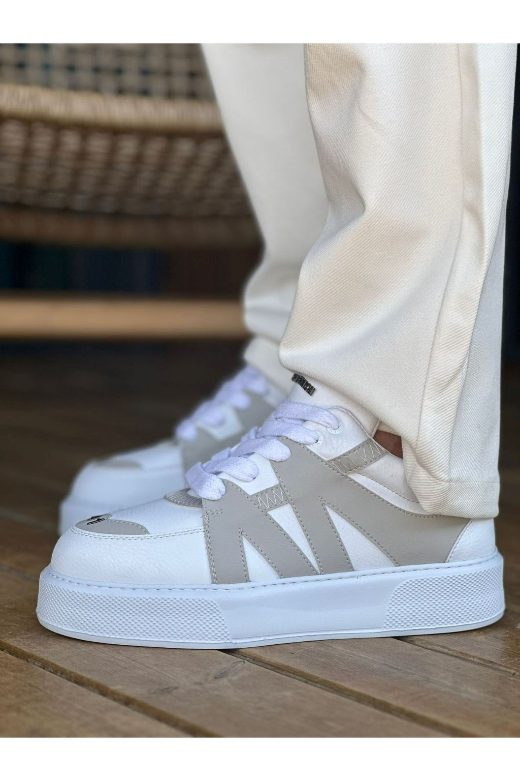 Star-X Premium Erkek Spor Ayakkabı Beyaz Gri