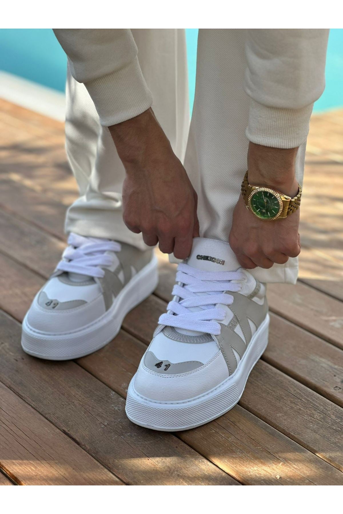 Star-X Premium Erkek Spor Ayakkabı Beyaz Gri