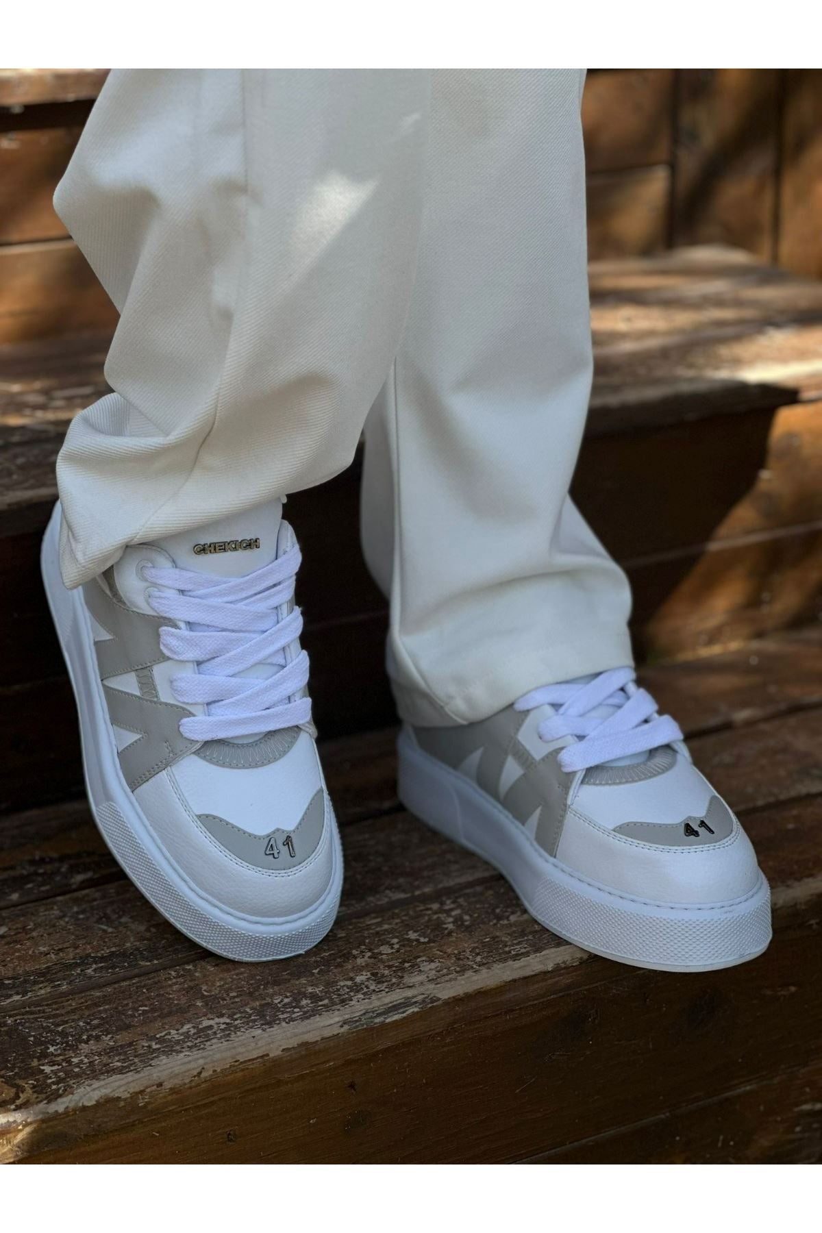 Star-X Premium Erkek Spor Ayakkabı Beyaz Gri