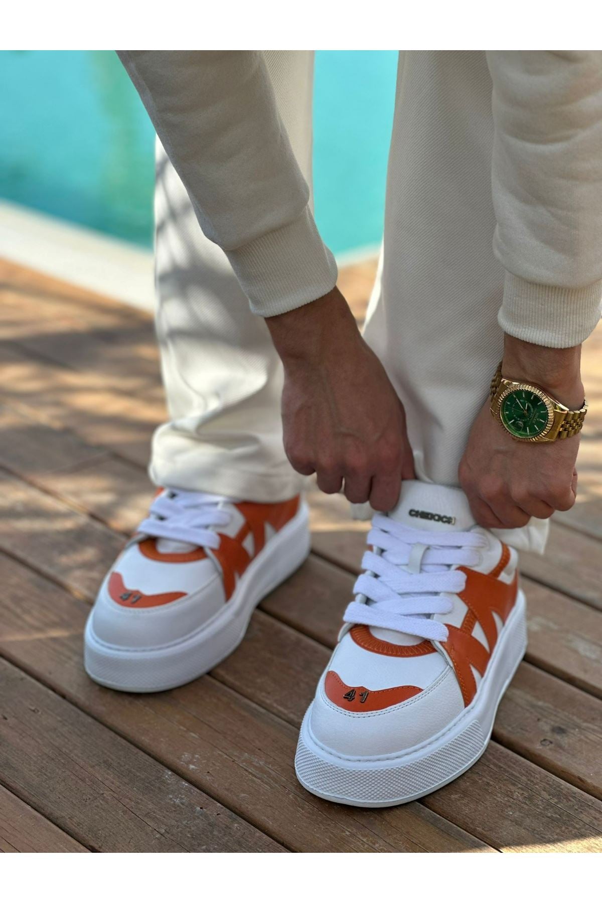 Star-X Premium Erkek Spor Ayakkabı Beyaz Turuncu