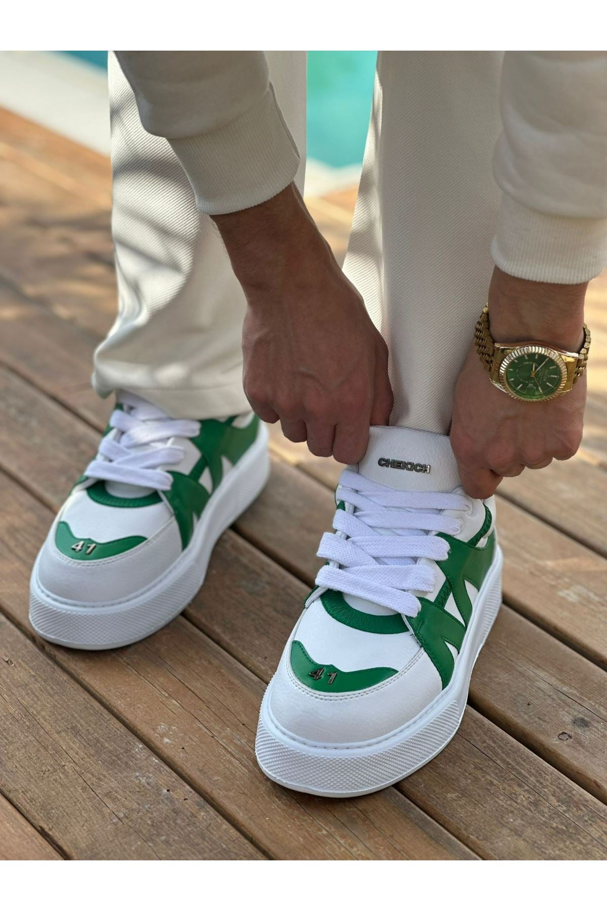 Star-X Premium Erkek Spor Ayakkabı Beyaz Yeşil