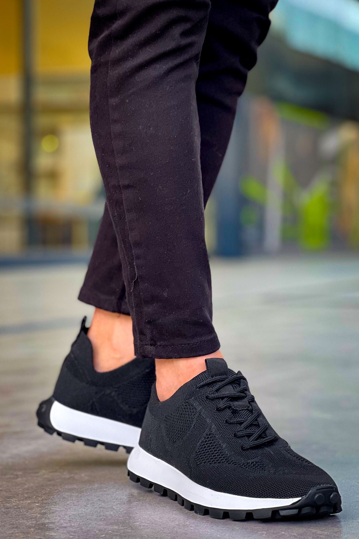 Premium Triko Erkek Spor Ayakkabı Siyah