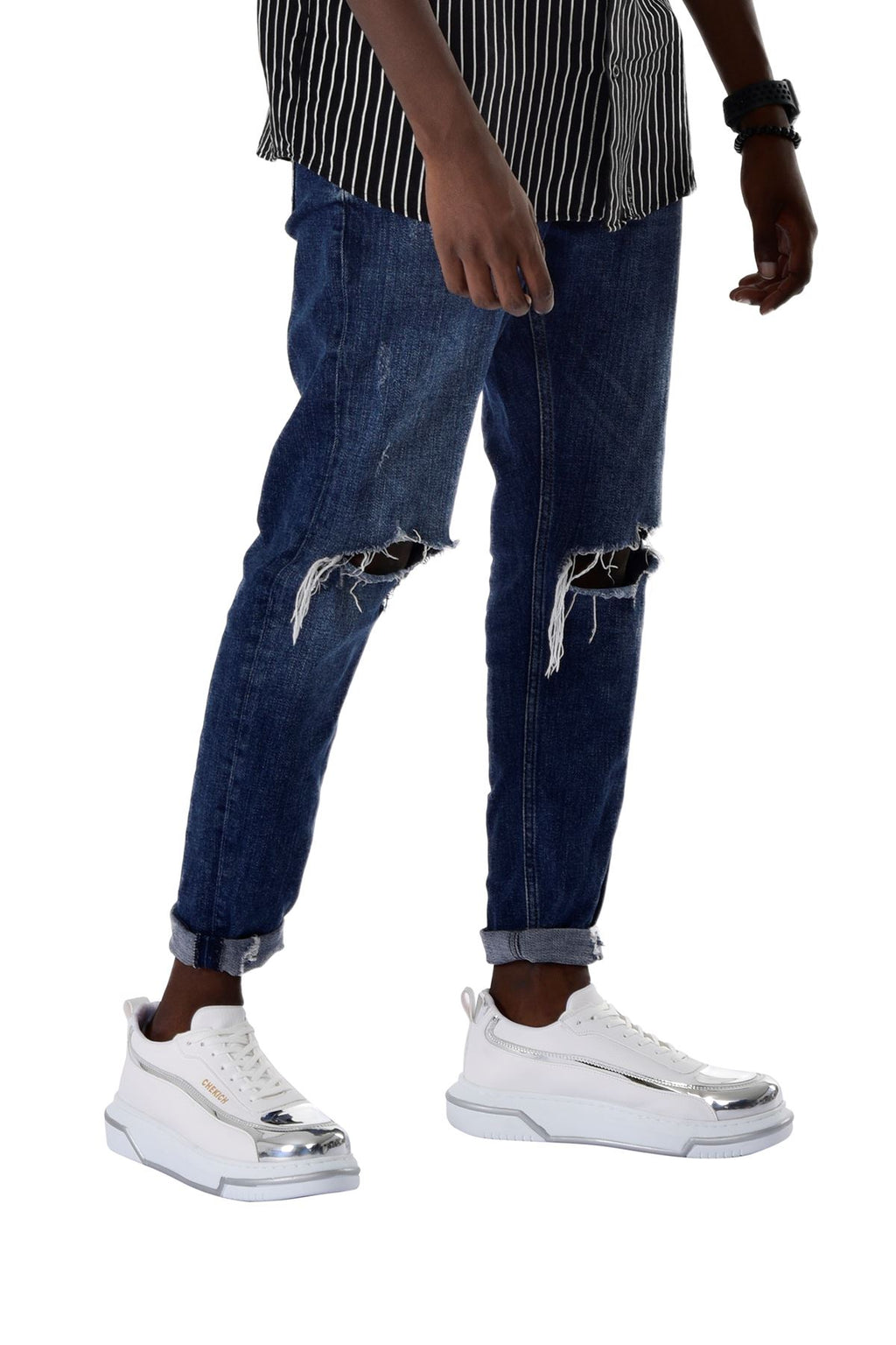 Signature Line Up Erkek Bağcıklı Sneaker Beyaz Gümüş