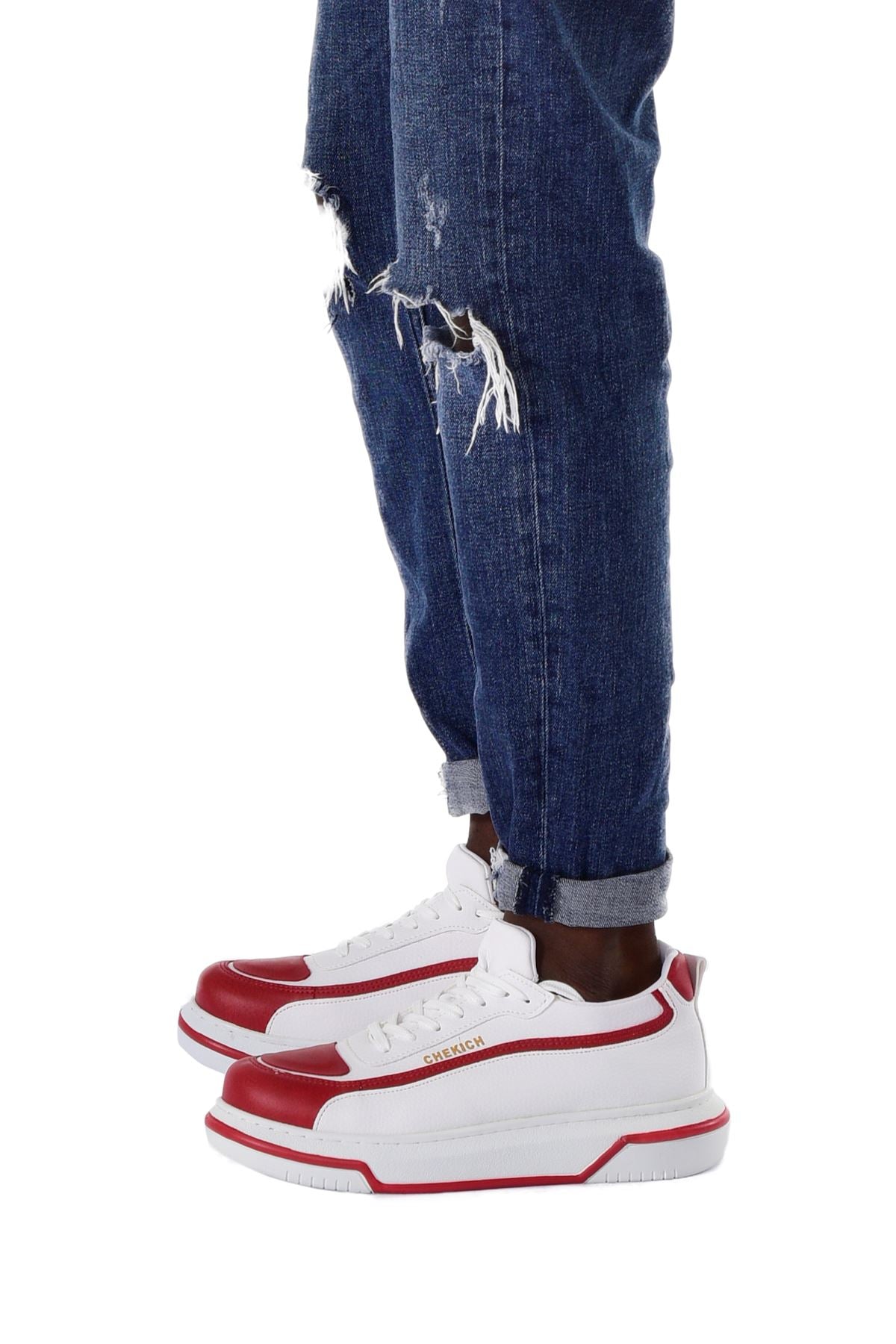 Signature Line Up Erkek Bağcıklı Sneaker Kırmızı Beyaz