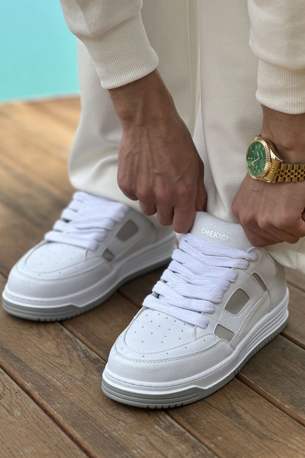 Avax Premium Kalite Erkek Sneaker Beyaz Gri