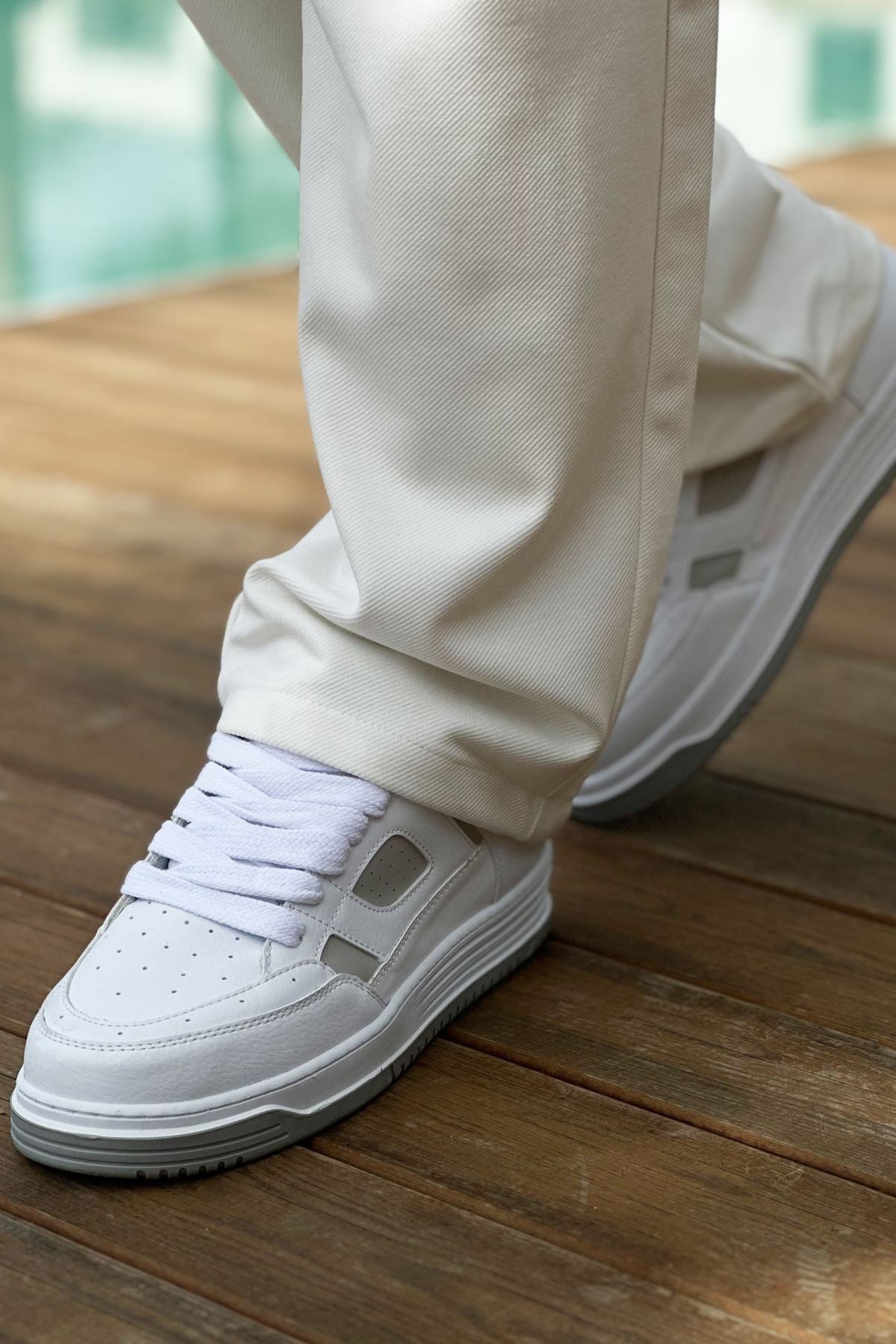 Avax Premium Kalite Erkek Sneaker Beyaz Gri