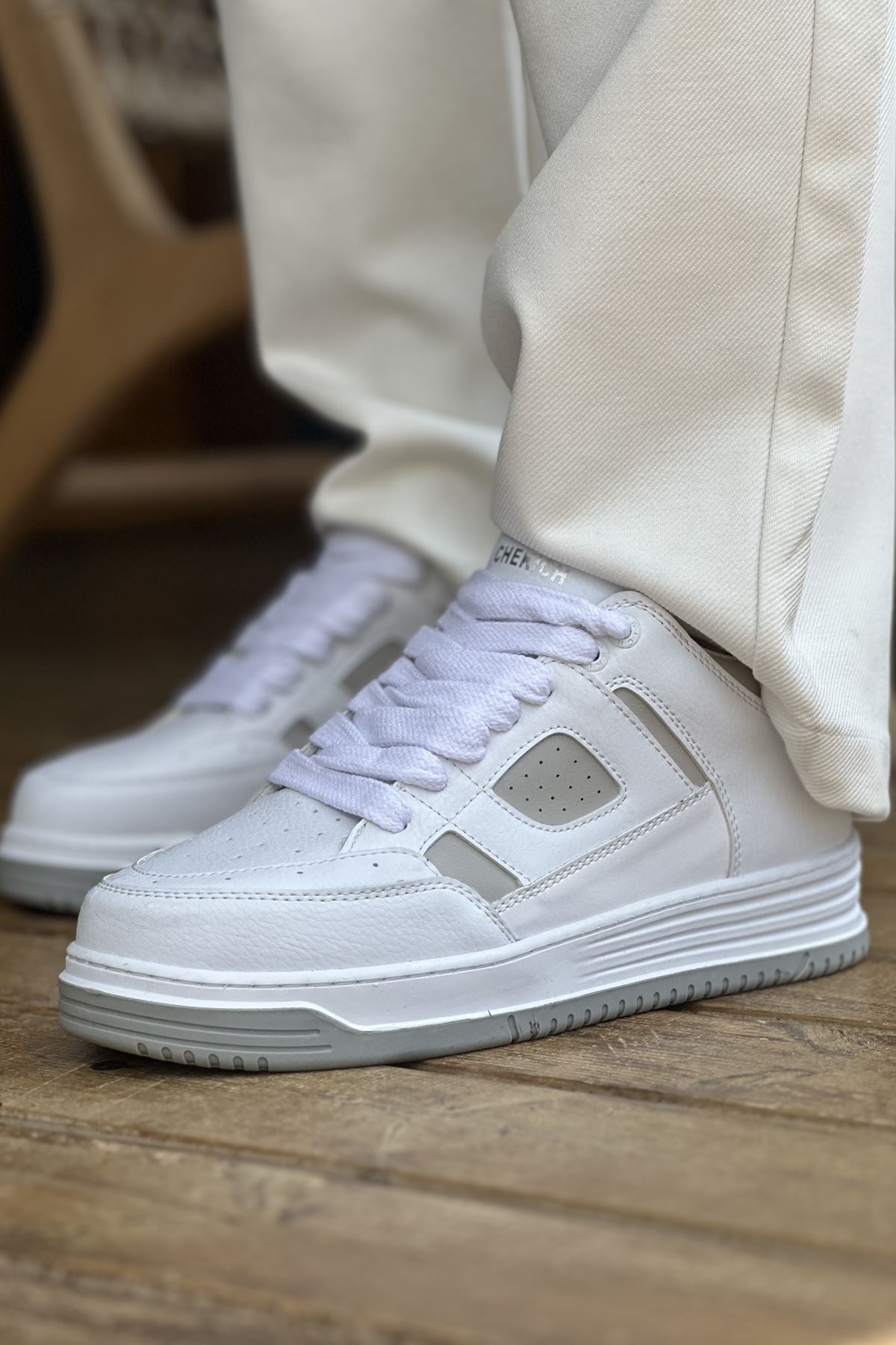 Avax Premium Kalite Erkek Sneaker Beyaz Gri