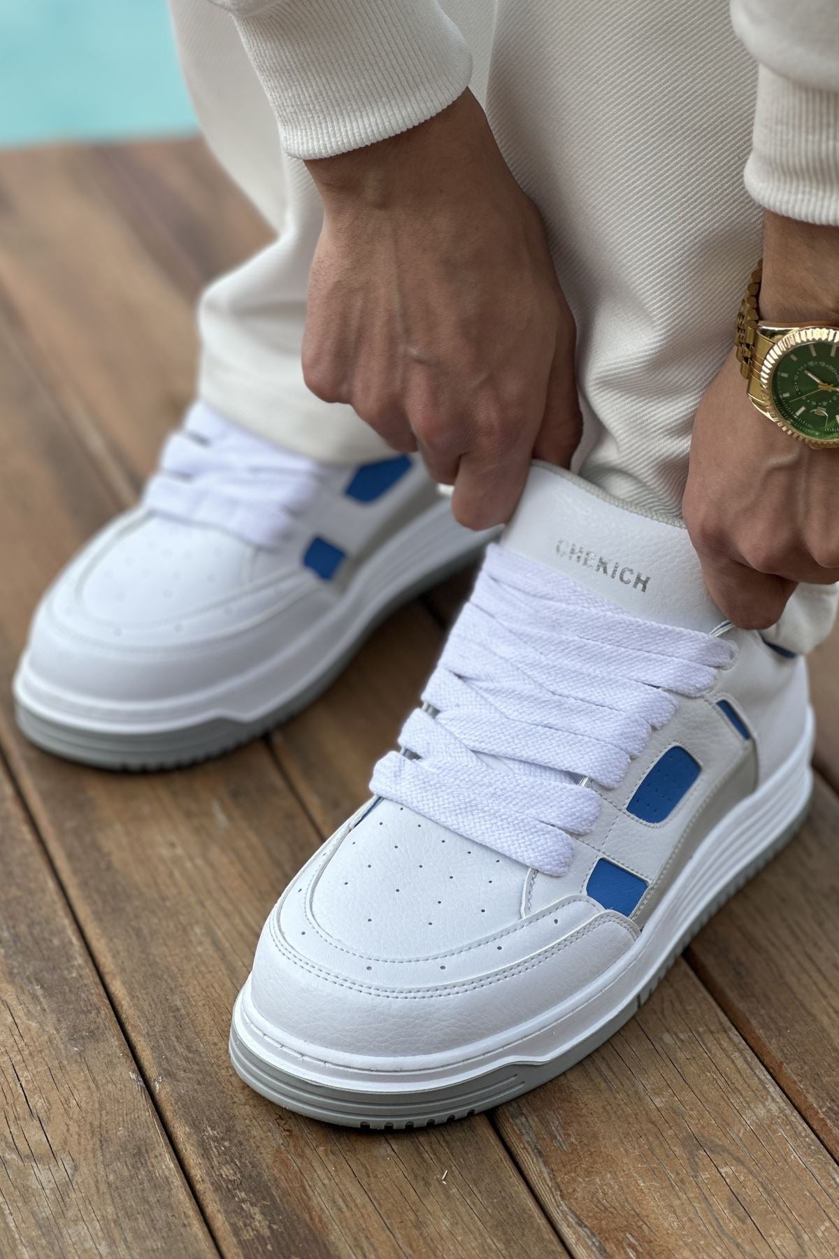 Avax Premium Kalite Erkek Sneaker Beyaz Mavi