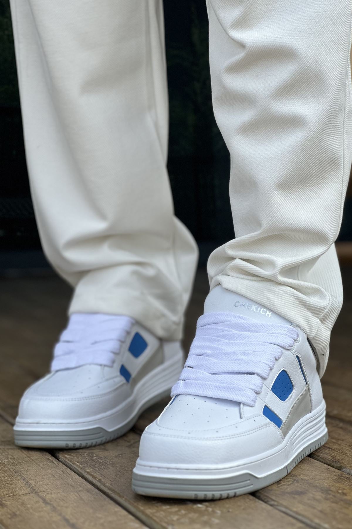 Avax Premium Kalite Erkek Sneaker Beyaz Mavi