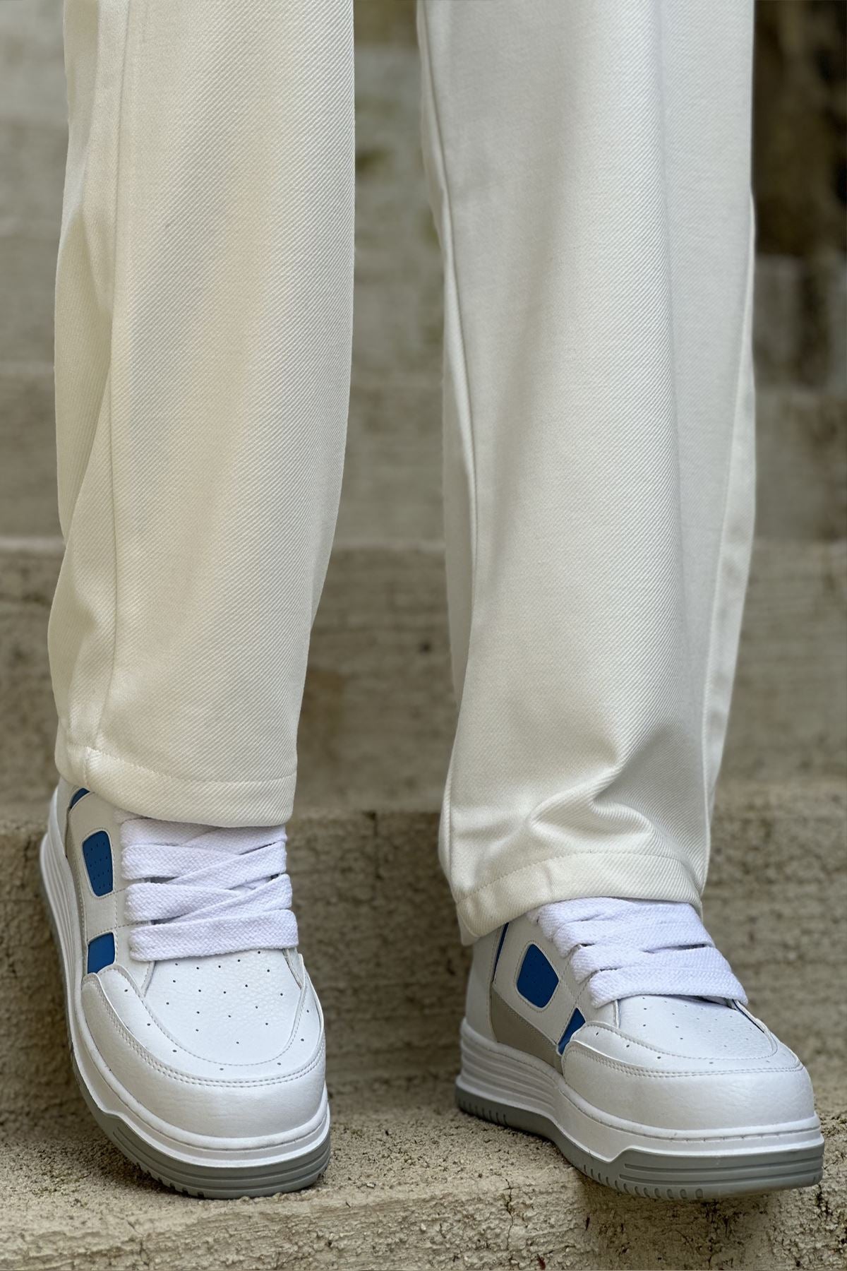 Avax Premium Kalite Erkek Sneaker Beyaz Mavi