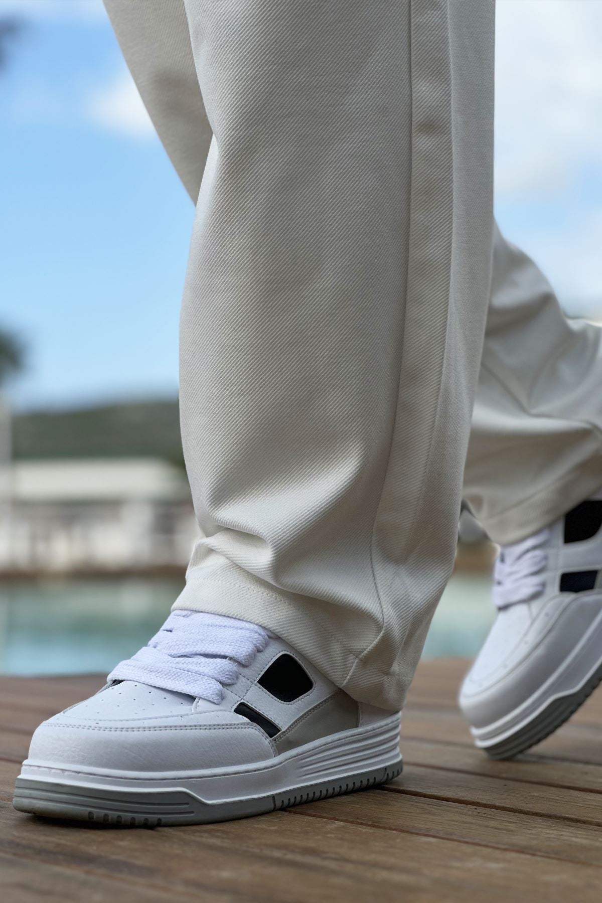 Avax Premium Kalite Erkek Sneaker Beyaz Siyah