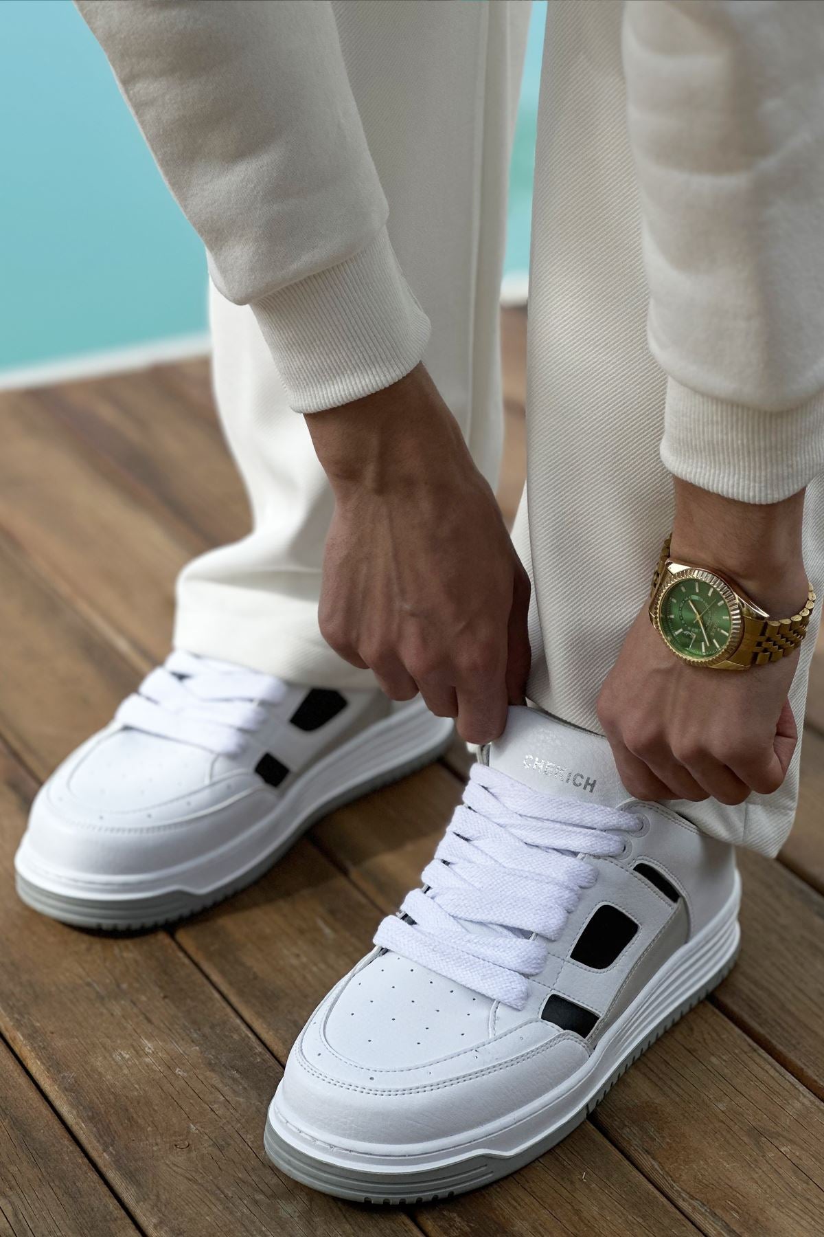 Avax Premium Kalite Erkek Sneaker Beyaz Siyah