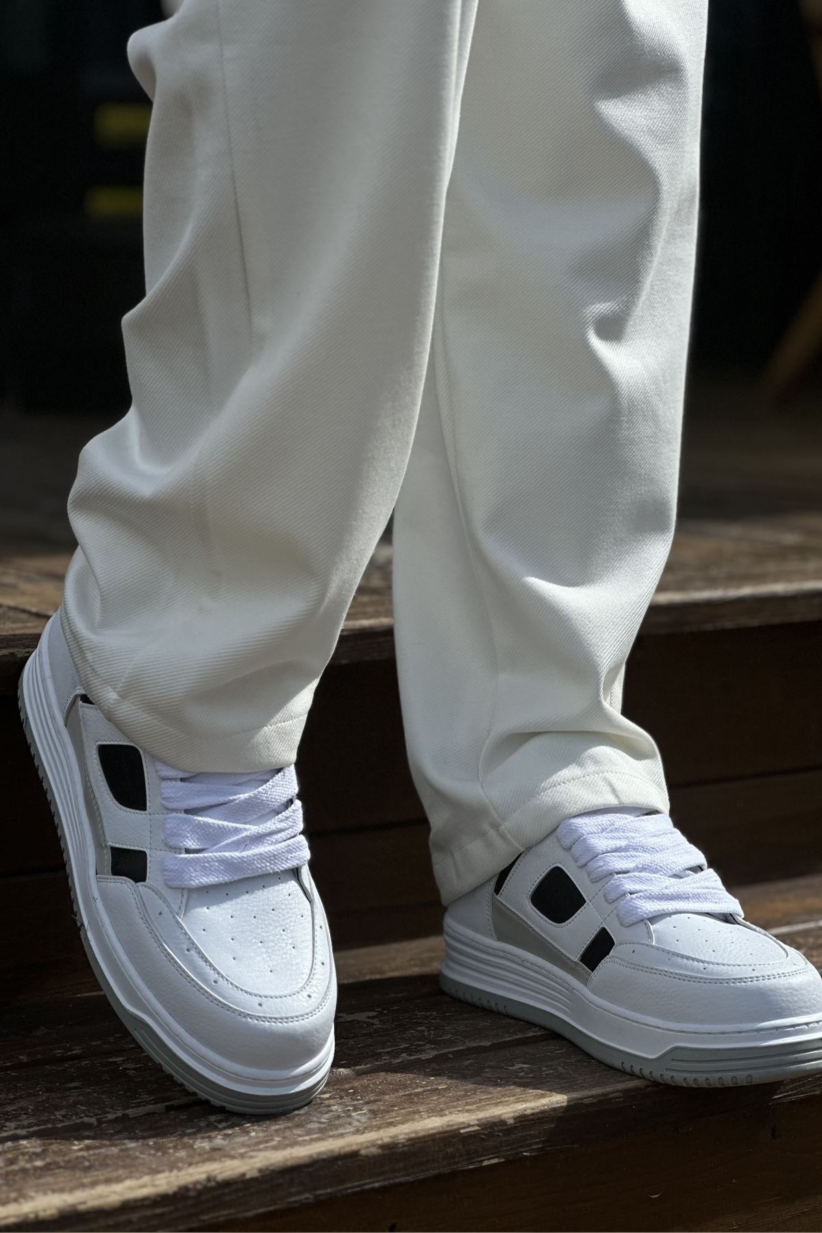 Avax Premium Kalite Erkek Sneaker Beyaz Siyah