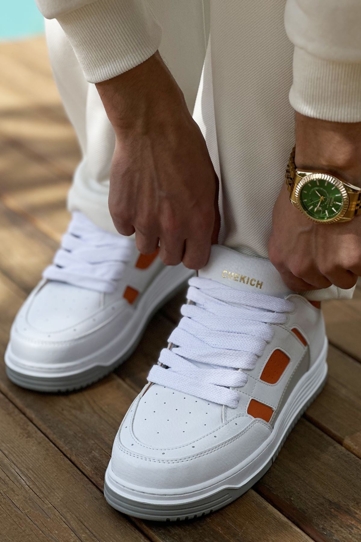 Avax Premium Kalite Erkek Sneaker Beyaz Turuncu