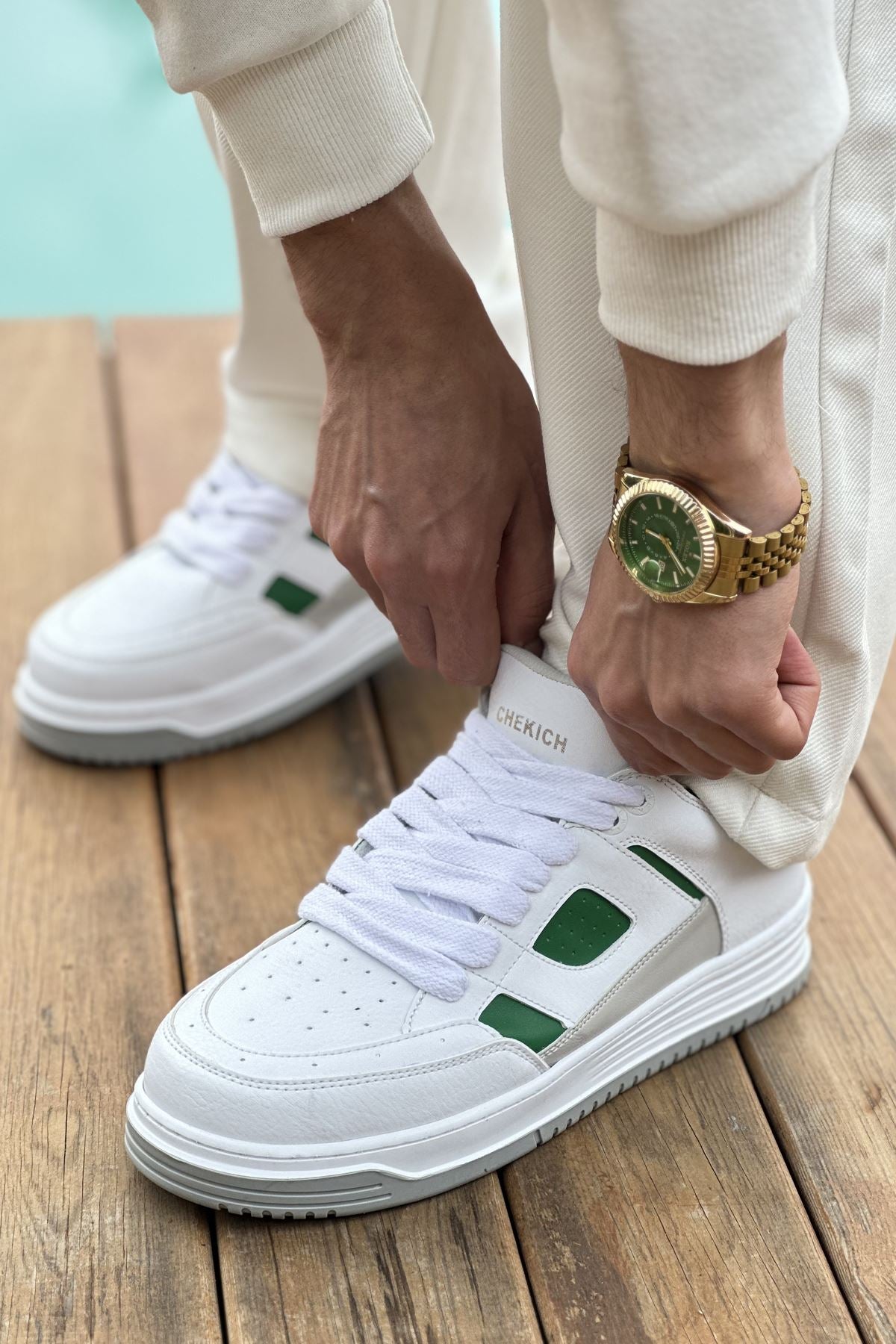 Avax Premium Kalite Erkek Sneaker Beyaz Yeşil