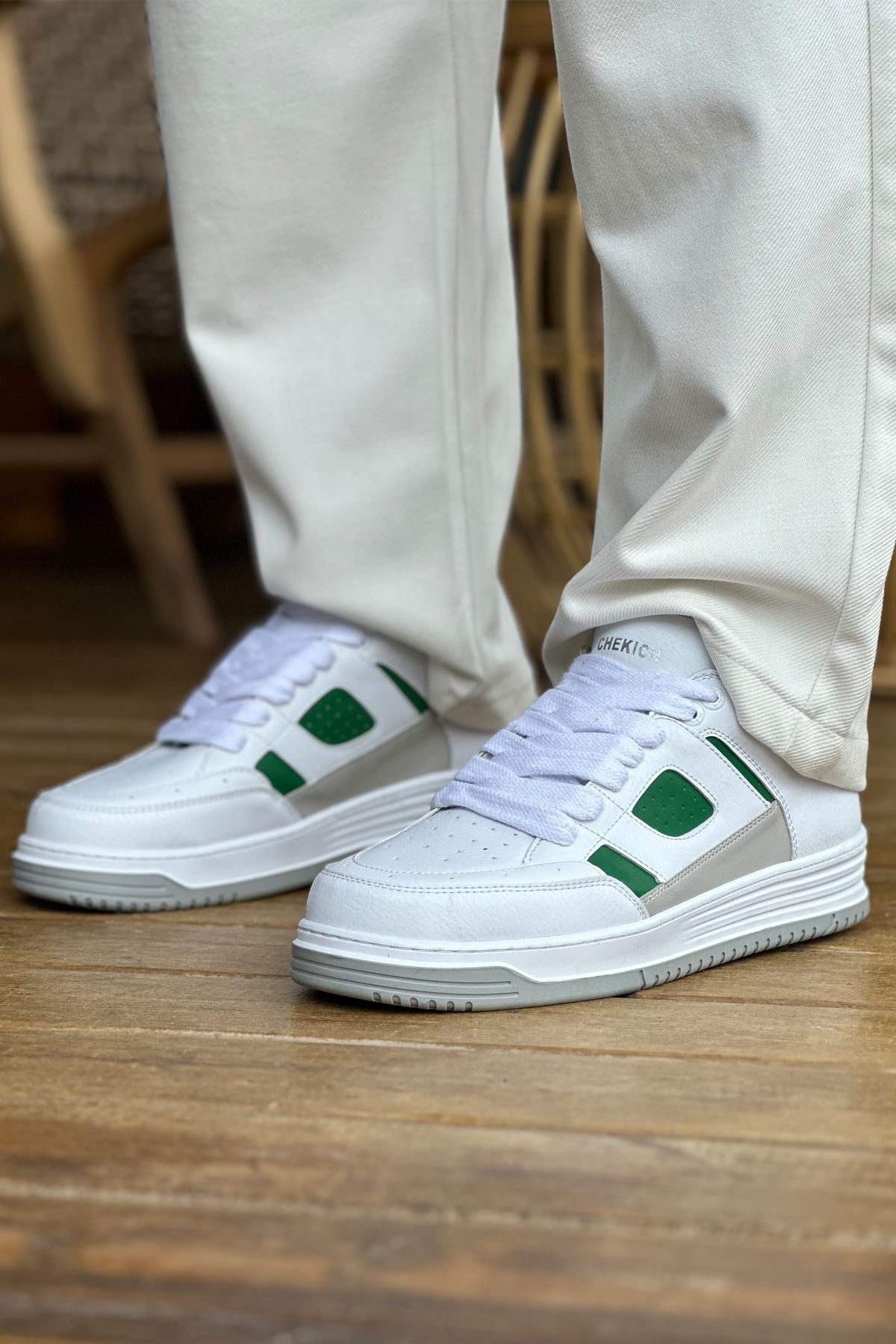 Avax Premium Kalite Erkek Sneaker Beyaz Yeşil