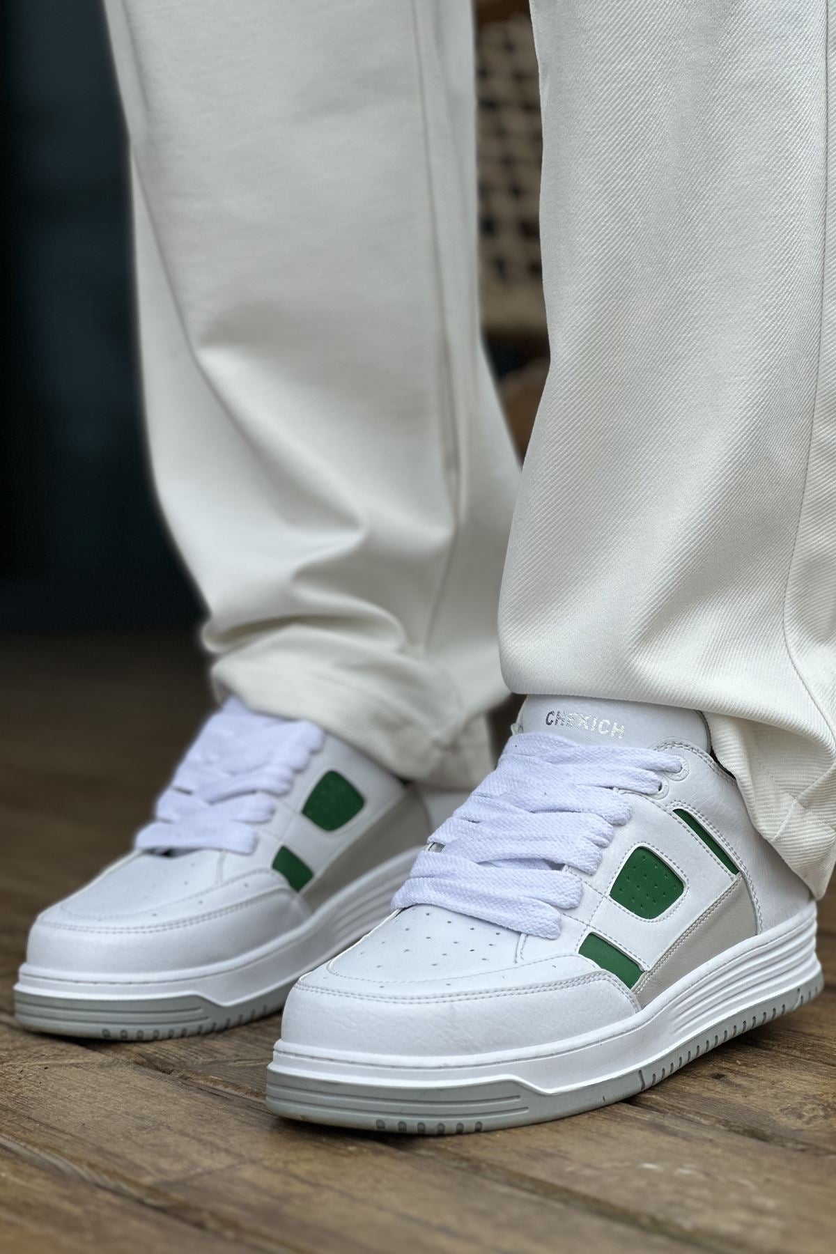 Avax Premium Kalite Erkek Sneaker Beyaz Yeşil