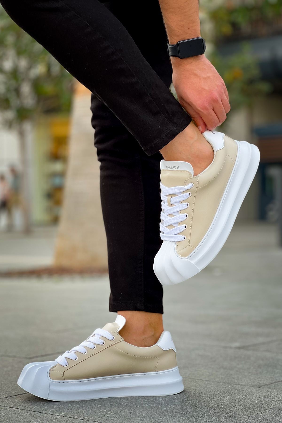 Artenay  Premium Bağcıklı Erkek Sneaker Bej