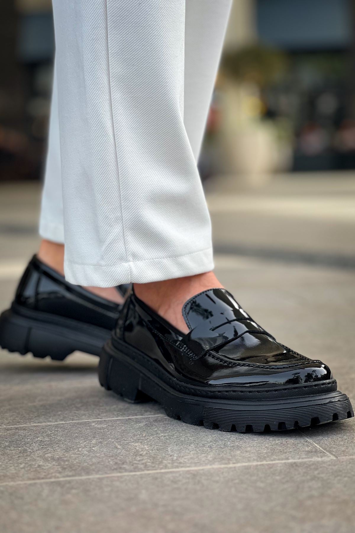 ZRC2417 Premium Günlük Erkek Klasik Ayakkabı Siyah Rugan