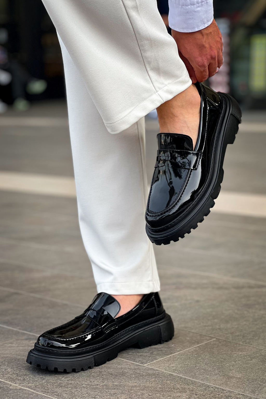 ZRC2417 Premium Günlük Erkek Klasik Ayakkabı Siyah Rugan