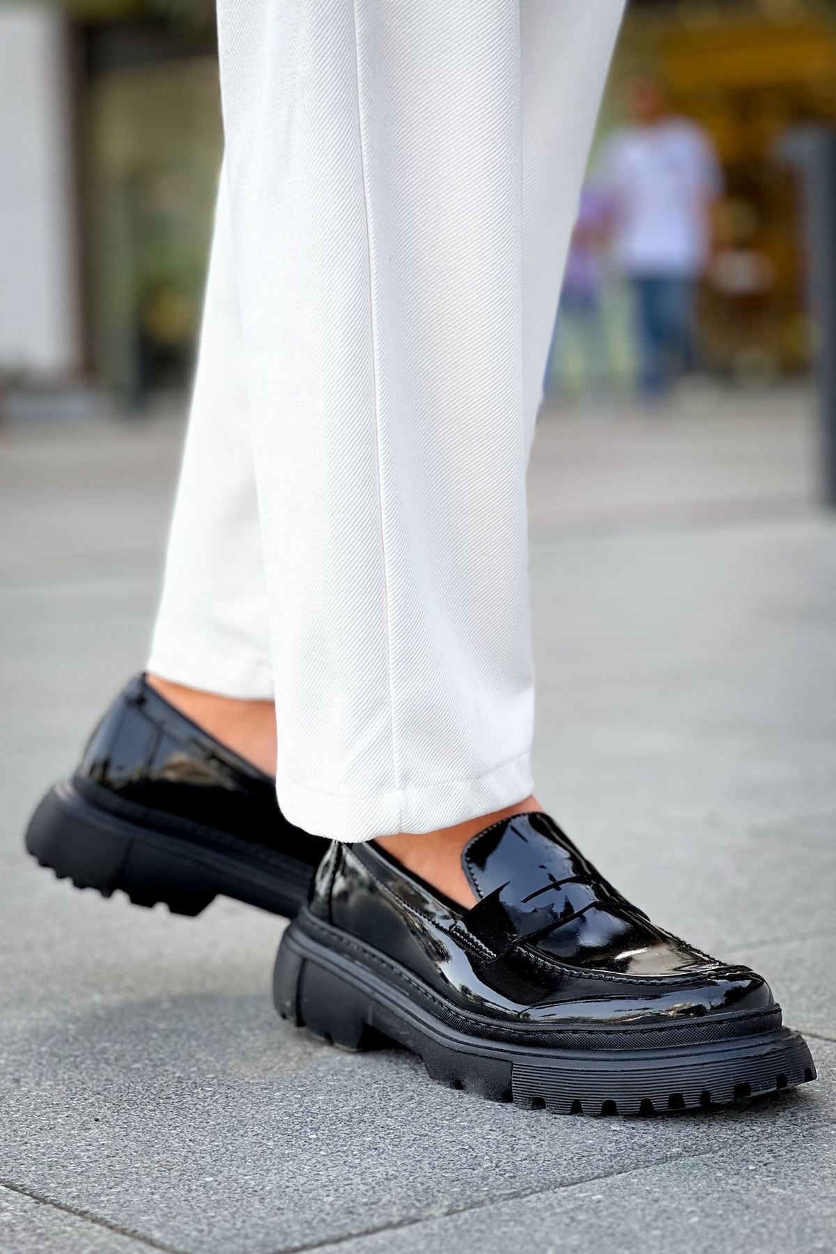 ZRC2417 Premium Günlük Erkek Klasik Ayakkabı Siyah Rugan