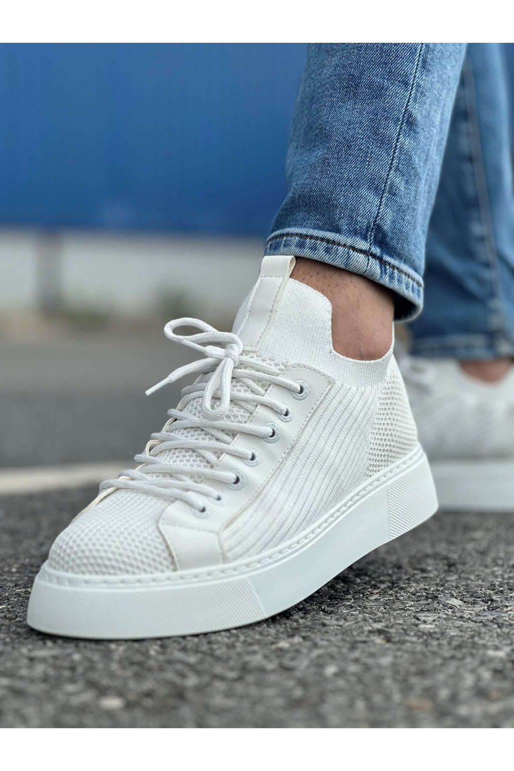 ZRC2423 Günlük Rahat Triko Erkek Spor Ayakkabı Beyaz