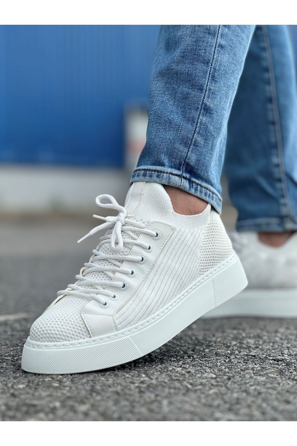 ZRC2423 Günlük Rahat Triko Erkek Spor Ayakkabı Beyaz