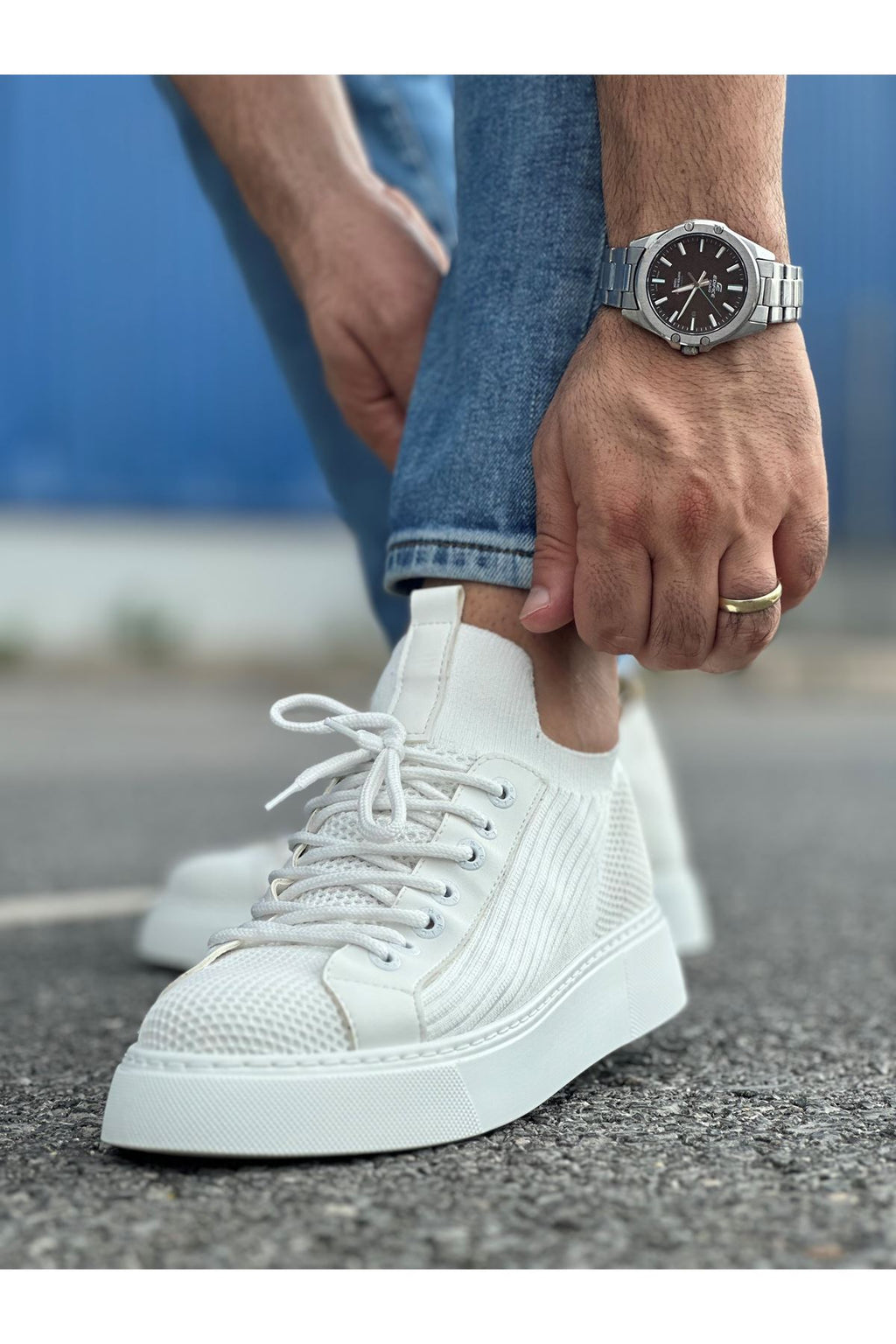 ZRC2423 Günlük Rahat Triko Erkek Spor Ayakkabı Beyaz