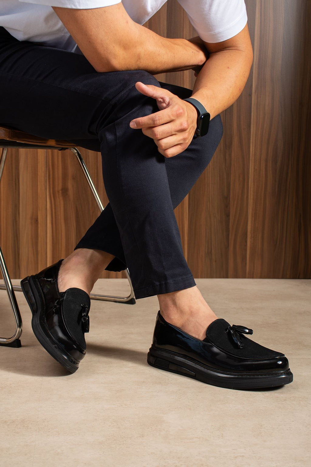ZRC2502 Erkek Loafer Klasik Ayakkabı Siyah Rugan