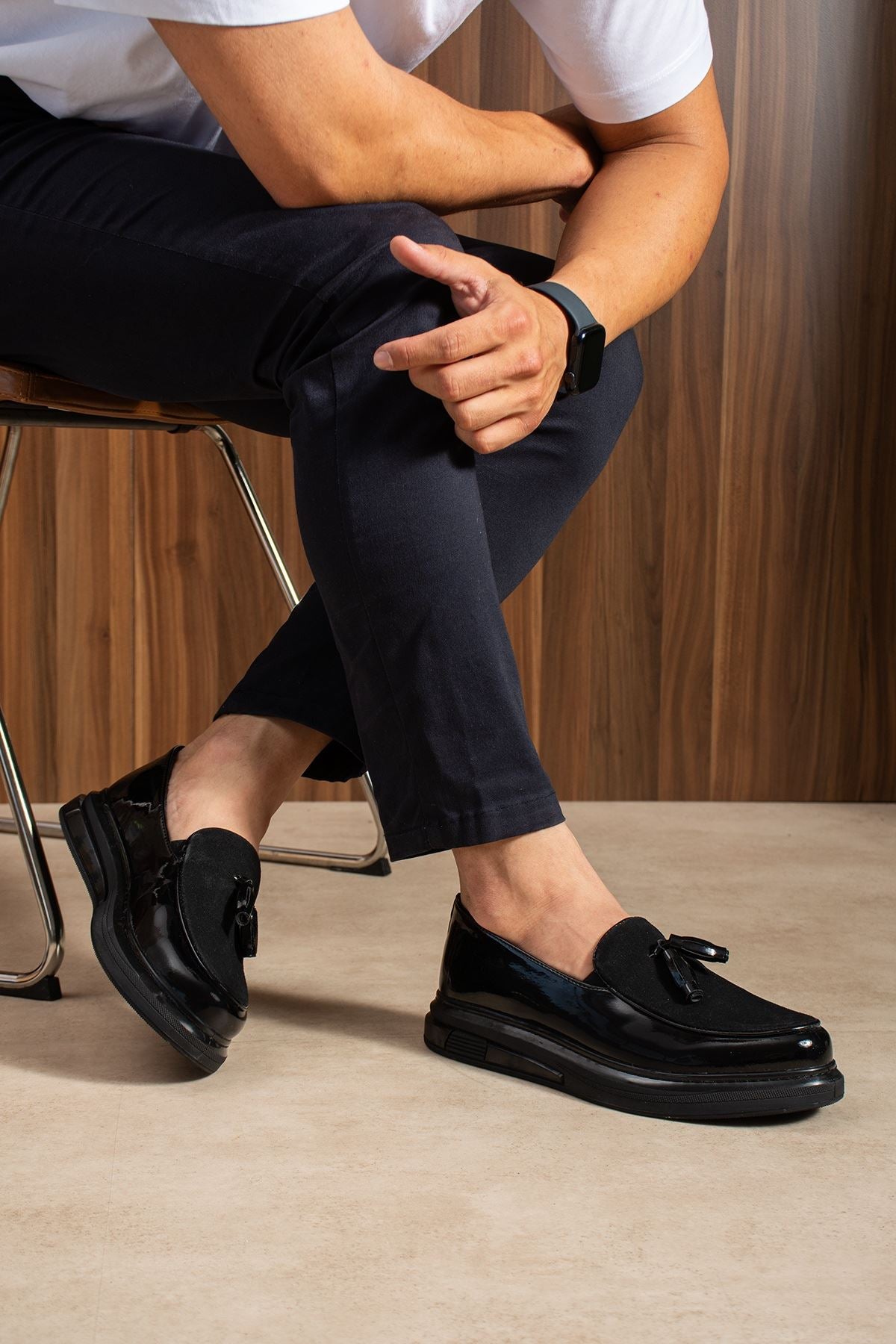 ZRC2502 Erkek Loafer Klasik Ayakkabı Siyah Rugan